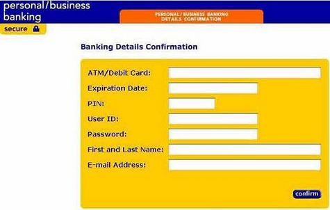 Ce que peut vous demander un site de phishing se faisant passer pour une banque.Demain ce sera peut-être un message à l'en-tête de votre banque...