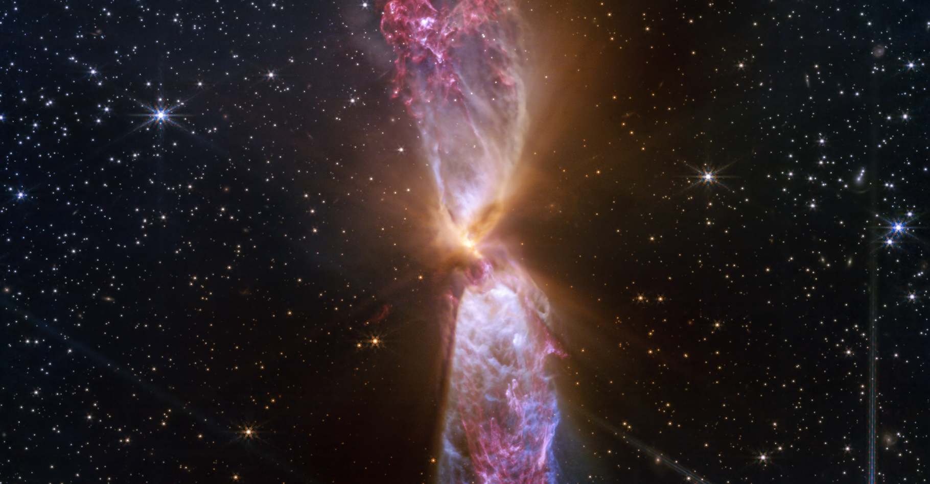 Le télescope spatial James-Webb a renvoyé des images époustouflantes de détails de deux étoiles en cours de formation. © Nasa, ESA, CSA, STScI