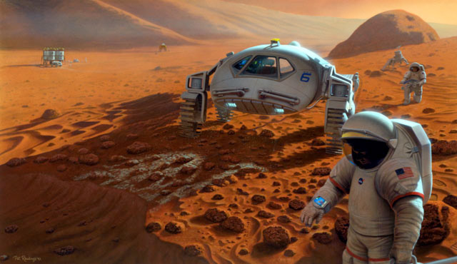 Pour respirer sur Mars, les humains qui débarqueront pourraient bien le faire à partir de la production d'oxygène par des plantes terrestres envoyées sur la Planète rouge. © Nasa/Pat Rawlings, SAIC 