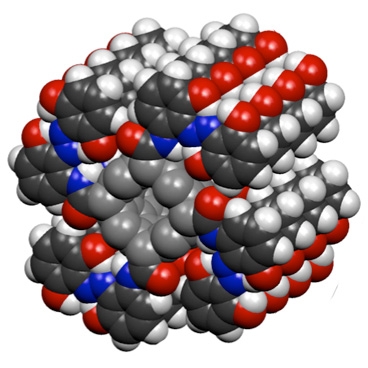 Un nanotube de carbone entouré de molécules d'azobenzène. © Grossman Kolpak
