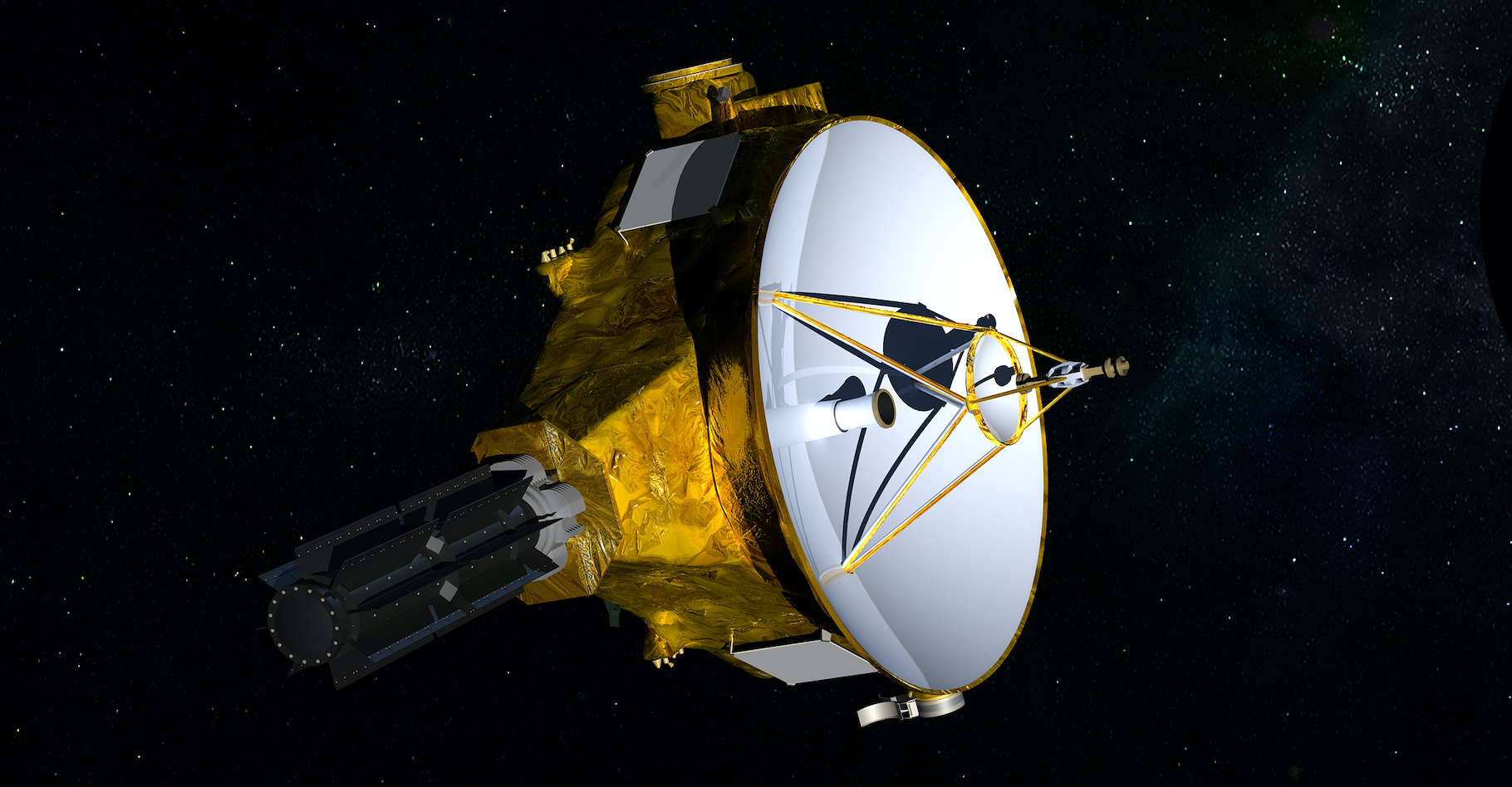 La sonde New Horizons poursuit sur chemin vers l’espace interstellaire. Elle vient de mettre en lumière les positions différentes de deux étoiles par rapport à celles qu’elles ont, observées depuis la Terre. © Nasa