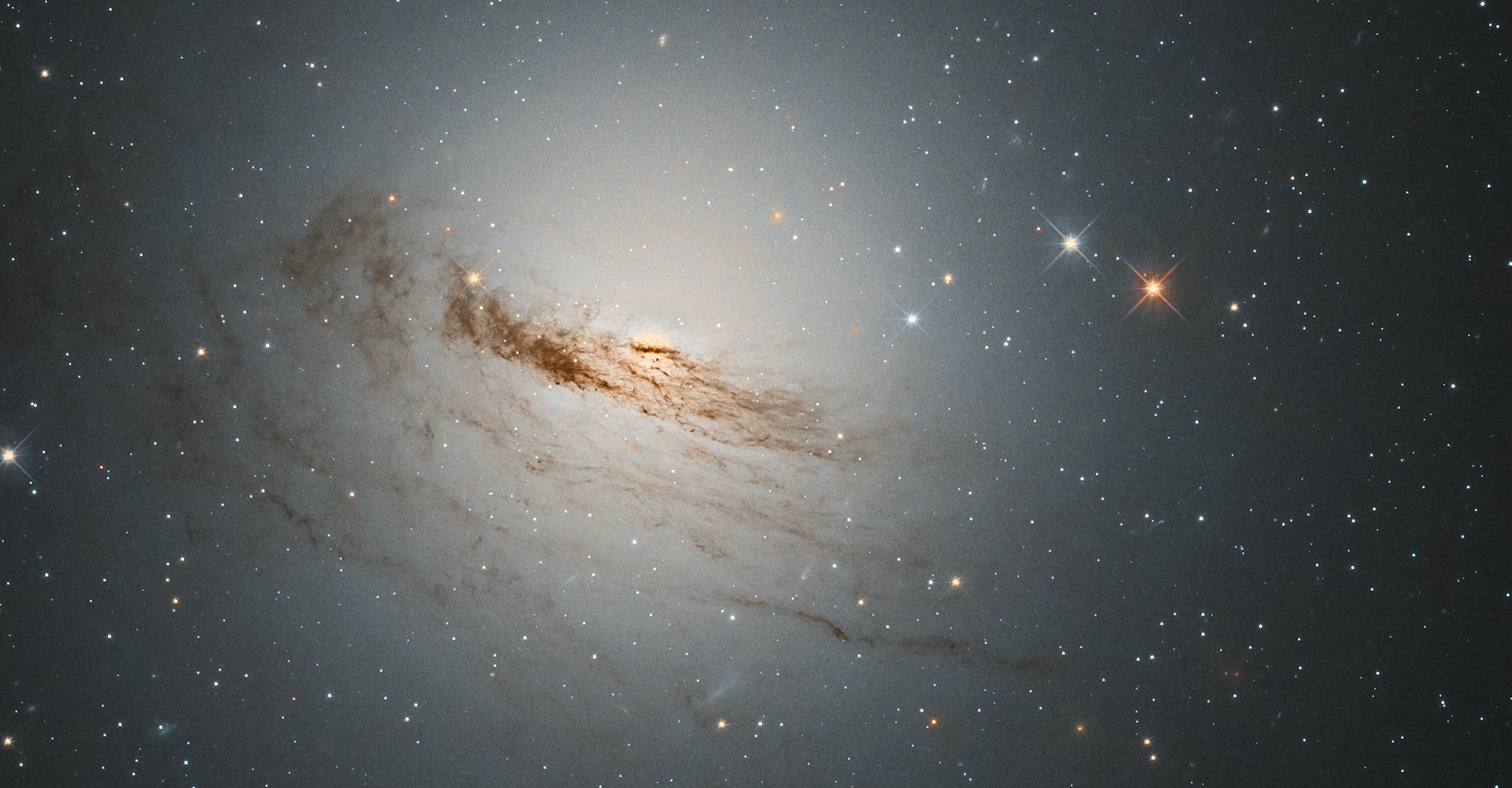 Les restes de la galaxie lenticulaire NGC 1947 révélés par le télescope spatial Hubble © D. Rosario, ESA, Hubble &amp; NASA