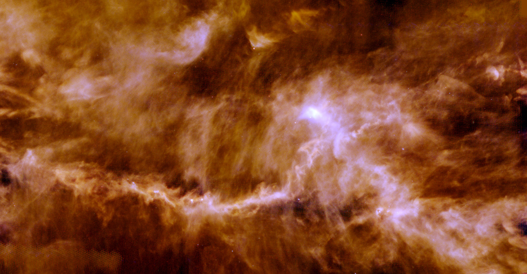 Sur cette image construite grâce au télescope spatial Herschel de l’Agence spatiale européenne (ESA), le nuage moléculaire du Taureau que les chercheurs de l’université de l’Arizona (États-Unis) ont étudié à la recherche de molécules prébiotiques. © ESA/Herschel/PACS, SPIRE/Gould Belt survey Key Programme/Palmeirim et al. 2013
