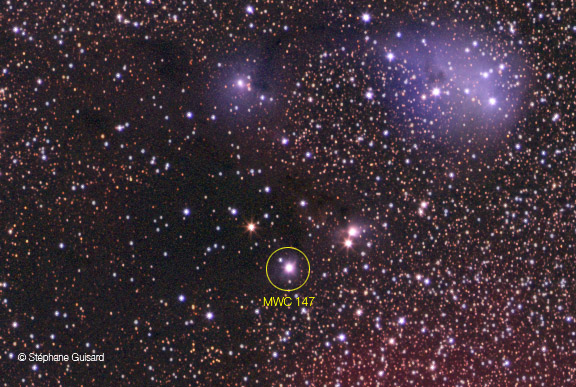 MWC 147 et ses voisins. © S. Guisard/ESO
