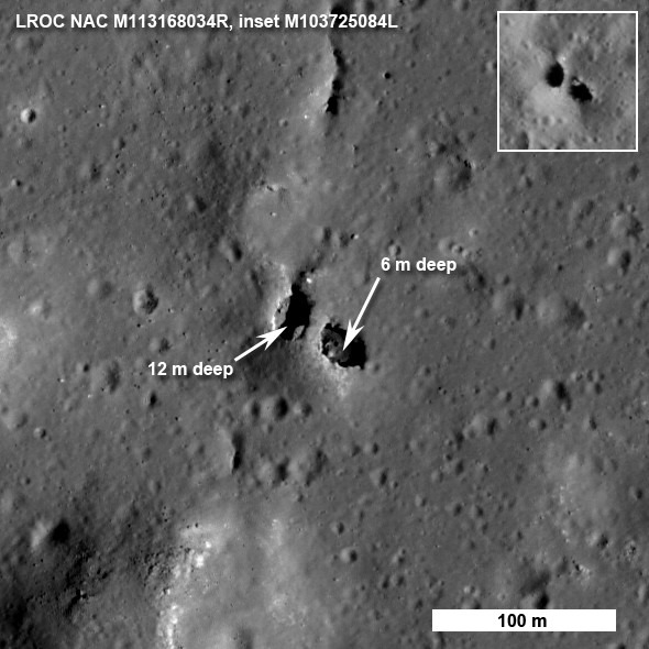 Un pont naturel observé sur la Lune, une nouvelle curiosité géologique découverte par LRO. Crédit Nasa/GSFC/Arizona State University