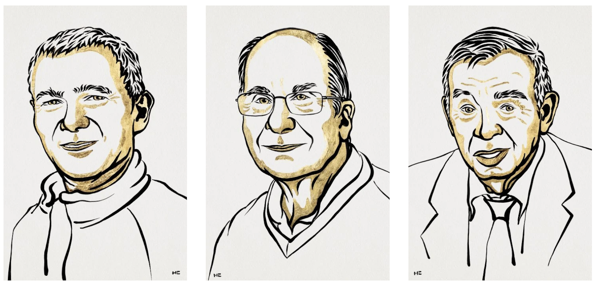Moungi Bawendi (Massachusetts Institute of Technology, MIT, États-Unis), Louis Brus (université de Columbia, États-Unis) et Alexei Ekimov (Nanocrystals Technology, États-Unis) sont les prix Nobel de chimie 2023. © Nobel Prize Academy