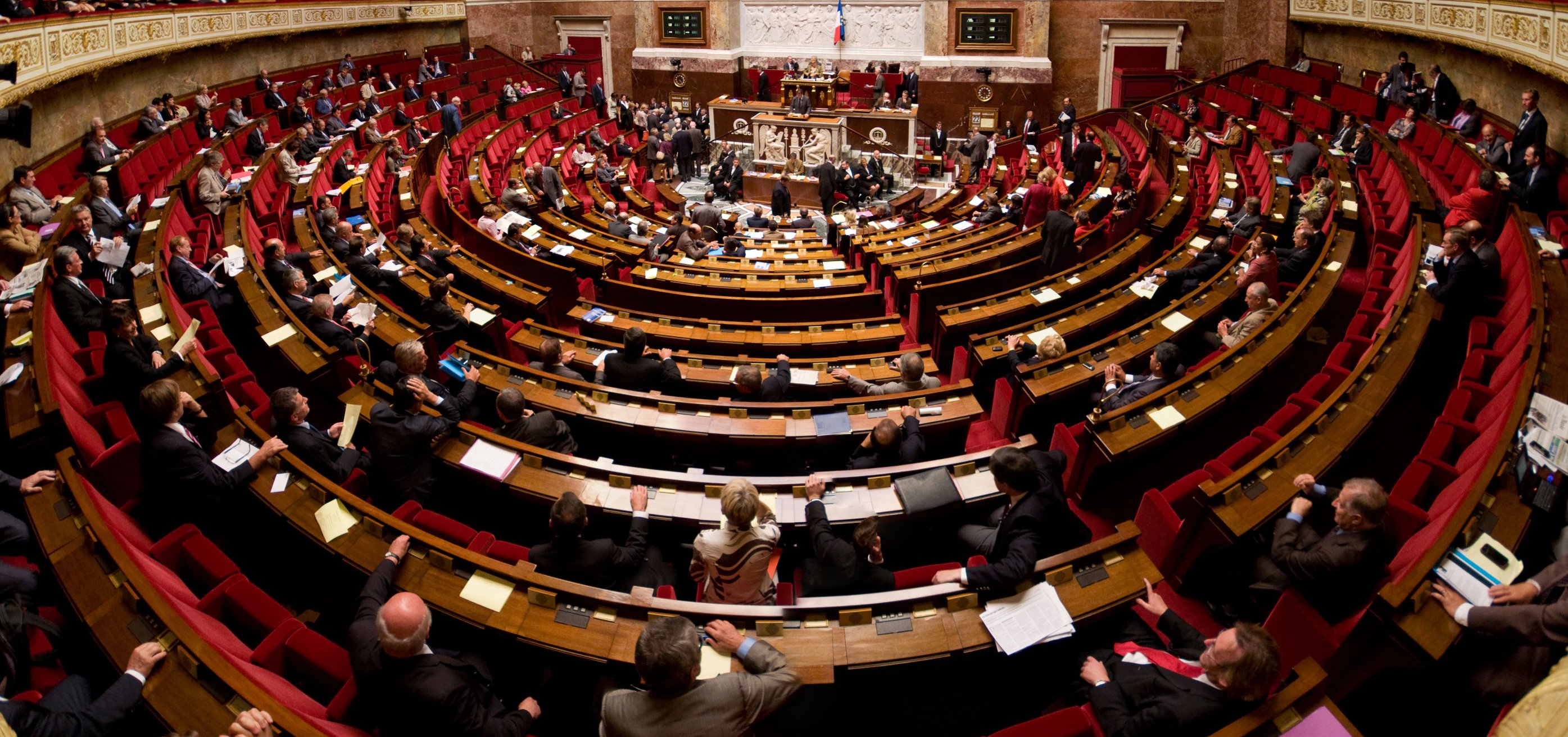Hémicycle de l'Assemblée nationale. © Richard Ying et Tangui Morlier, Wikimedias Commons, CC by-sa 3.0
