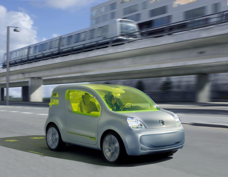 Le ZE Concept, ZE pour zéro émission, une étude de Renault pour un véhicule tout électrique, sur la base d'une Kangoo. © Renault