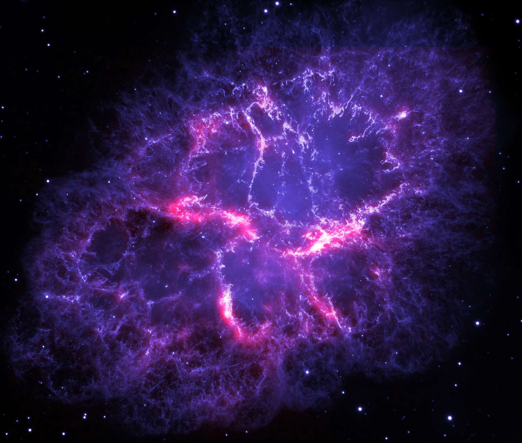 L’un des rémanents de supernova les plus connus est la nébuleuse du Crabe. Mais des chercheurs de l’université de Virginie occidentale (États-Unis) estiment aujourd’hui qu’il en reste beaucoup d’autres à découvrir dans notre Voie lactée. © ESA, Herschel, PACS, MESS Key Programme Supernova Remnant Team ; Nasa, ESA et Allison Loll et Jeff Hester, Arizona State University