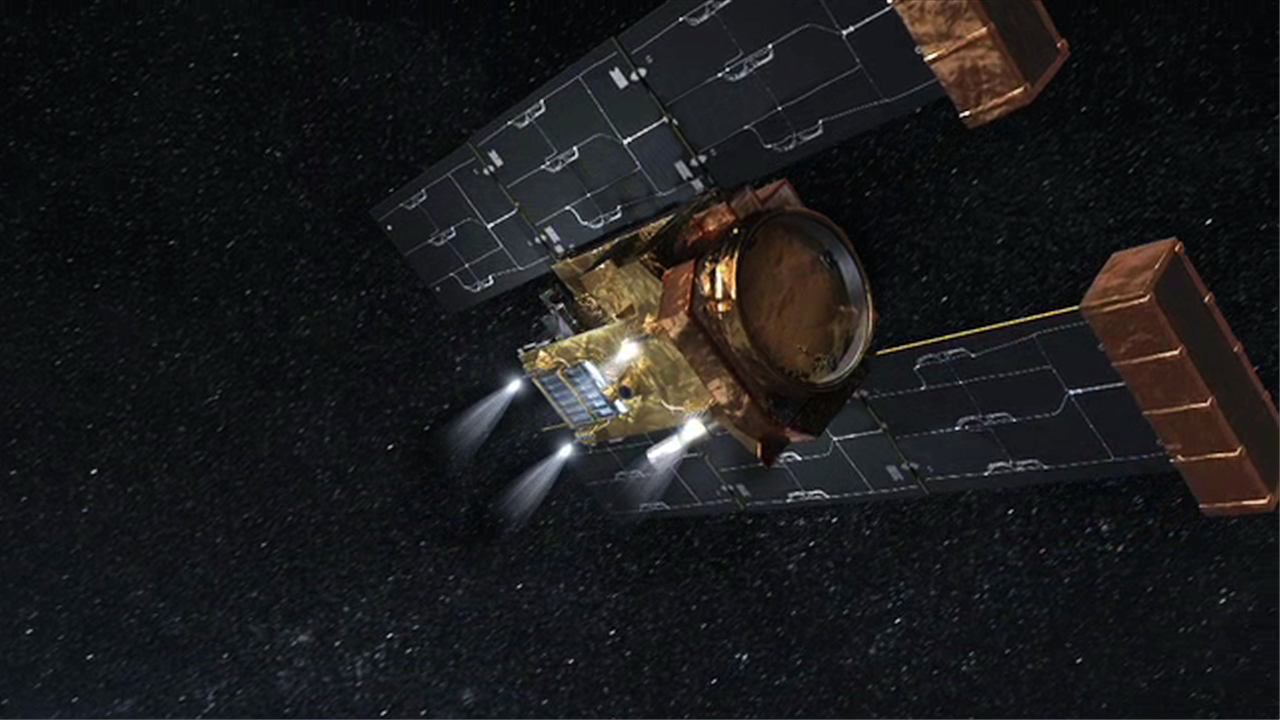 La sonde Stardust (ici une image d'artiste) vient de vider son réservoir. Elle est en panne sèche jusqu'à la fin des temps sur une trajectoire qui ne lui permet pas de rencontrer la Terre. © Nasa/JPL/Caltech/