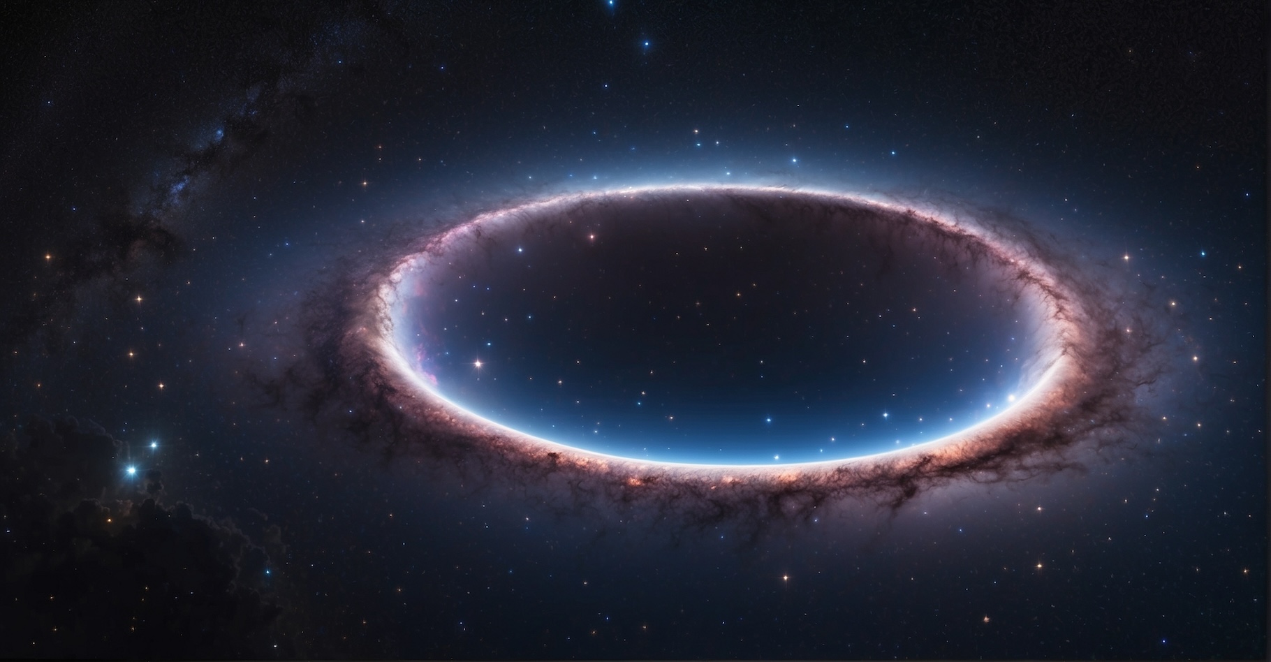 Des astronomes de l’université du Lancashire central (Royaume-Uni) ont découvert une nouvelle structure immense dans l’Univers lointain. Un anneau de 1,3 milliard d’années-lumière de diamètre. © ZiaUr, Adobe Stock