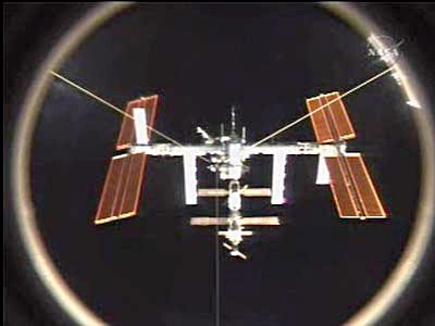 L'ISS vue depuis Atlantis après la séparation. Crédit NASA.