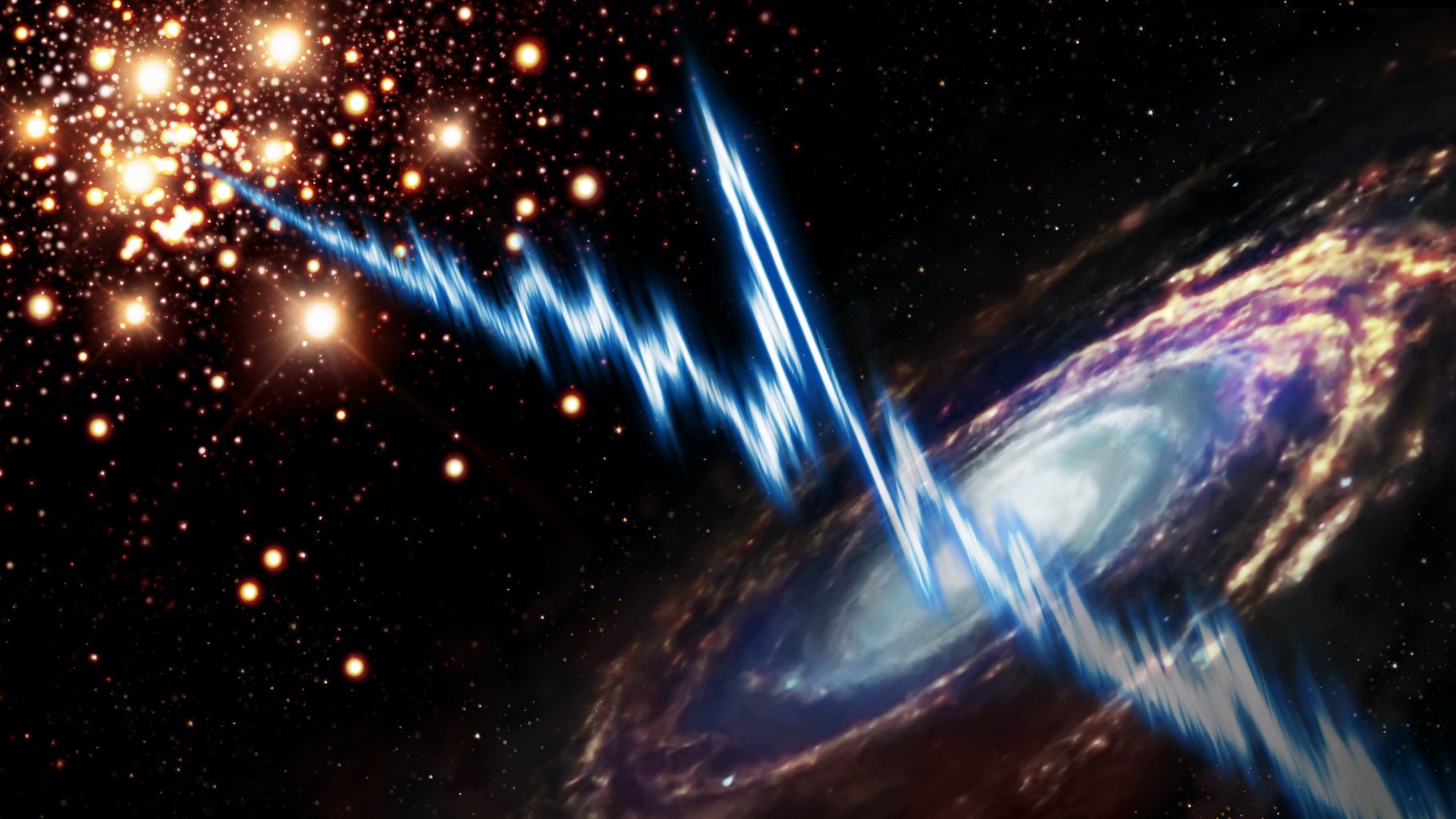 M81, c’est une galaxie spirale située dans la constellation de la Grande Ourse. Une galaxie dans la périphérie de laquelle des astronomes viennent de localiser un sursaut radio rapide plutôt surprenant. © Astron/Daniëlle Futselaar, artsource.nl