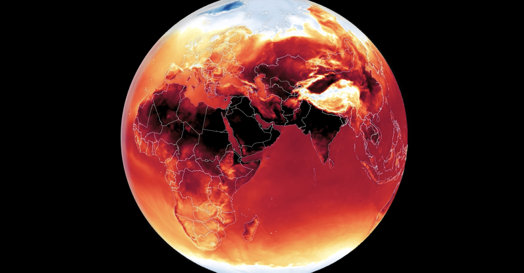 Alors que l’été 2024 commence à peine, des températures extrêmes sont enregistrées dans presque tout l’hémisphère nord. © Nasa Earth Observatory