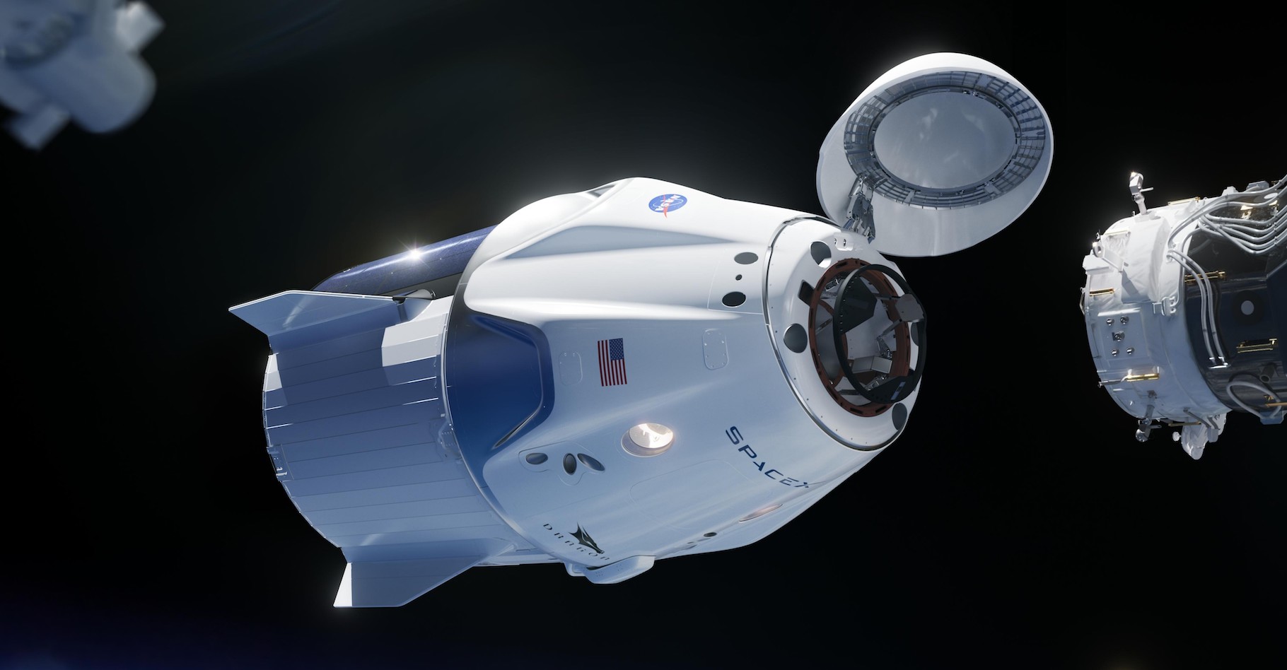 SpaceX, la Nasa et Tom Cruise envisagent de tourner un film dans l’espace. © Nasa, SpaceX, Wikipedia, Domaine public