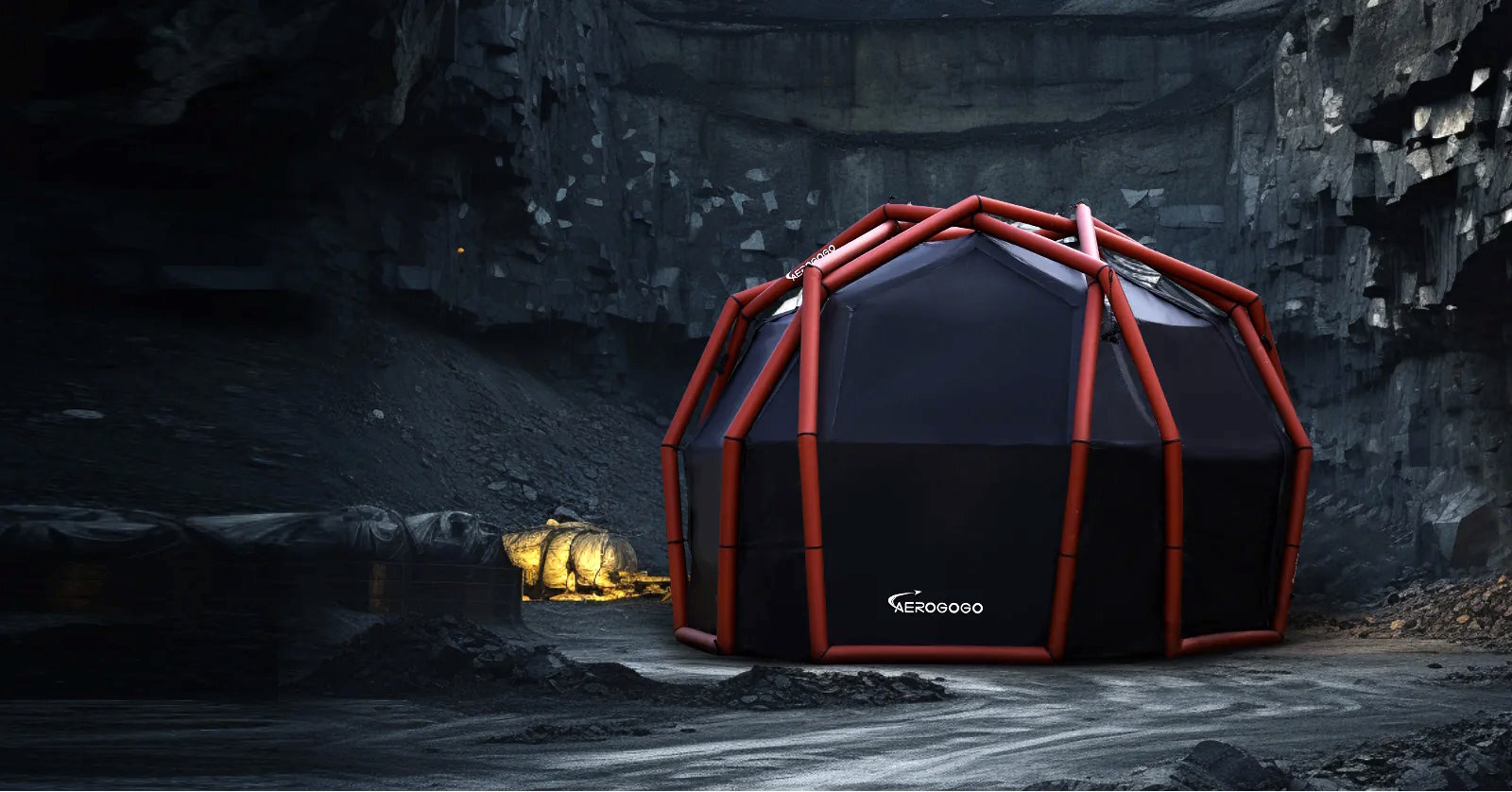 L’Aerotent est une tente avec une structure gonflable, qui se monte toute seule en quelques minutes grâce à une pompe. © Aerogogo