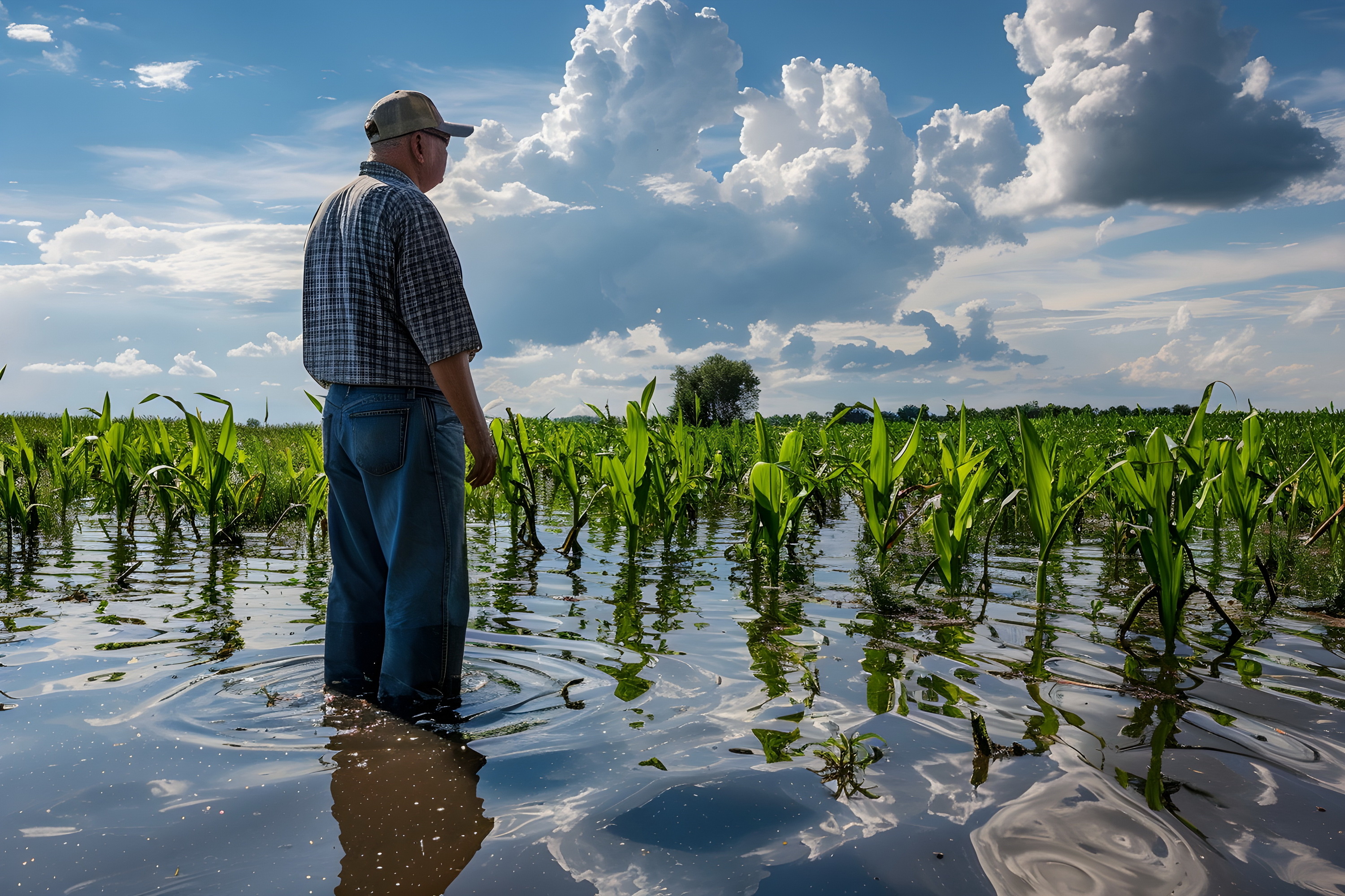 Les terres agricoles sont noyées sous l'eau en ce moment. © dobok, Adobe Stock