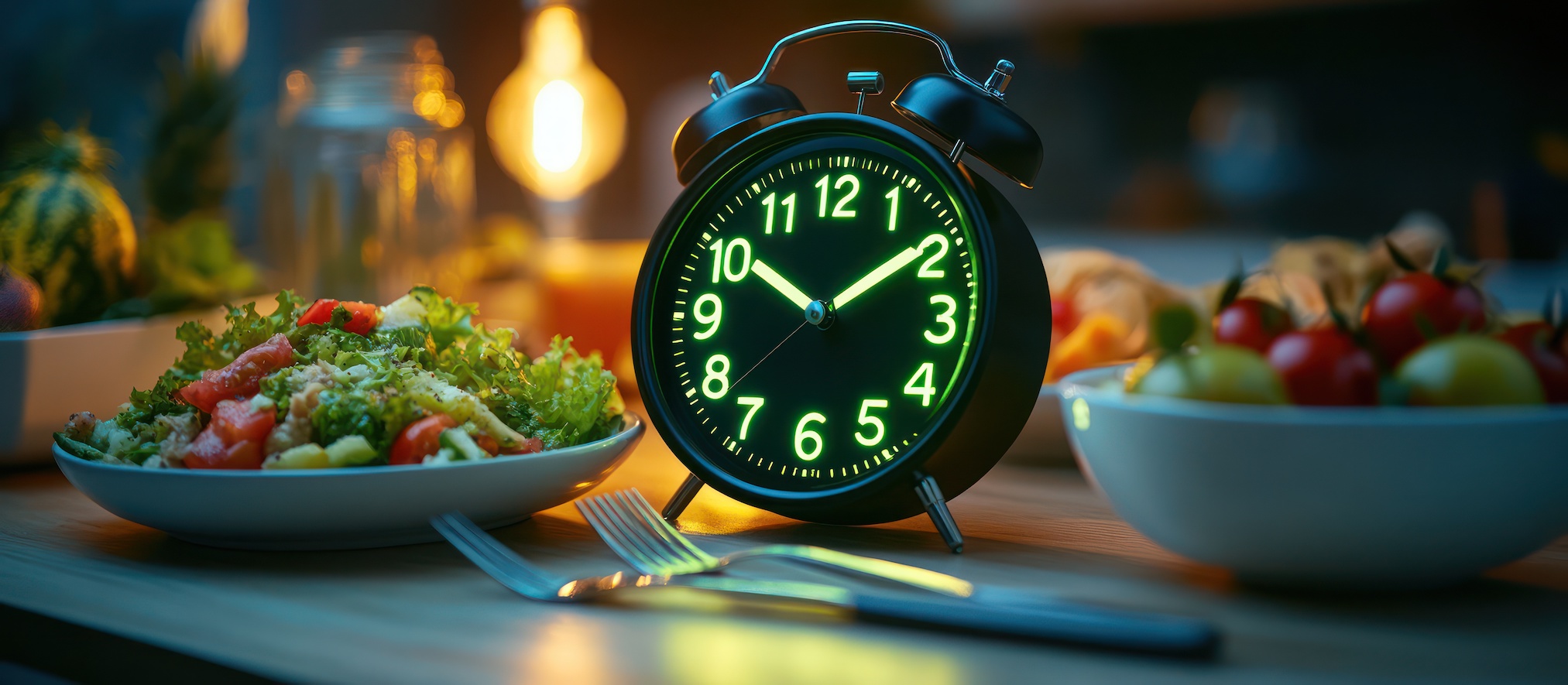 Manger sur des plages horaires de seulement 8 heures permettrait de perdre du poids durablement et facilement. © waliyah, Adobe Stock (image générée avec IA)