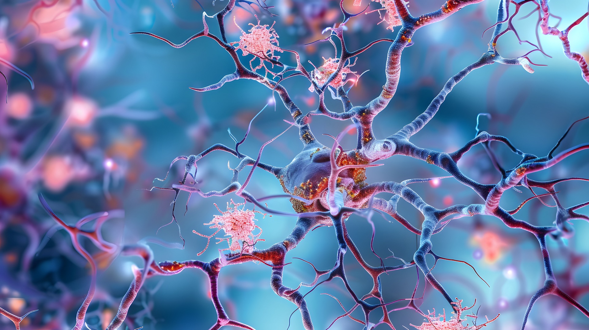 Dans la maladie d’Alzheimer, certaines lésions sont localisées à l’intérieur des neurones sous forme d’enchevêtrements fibrillaires, d’autres forment des plaques au niveau du tissu cérébral. © Prasanth, Adobe Stock