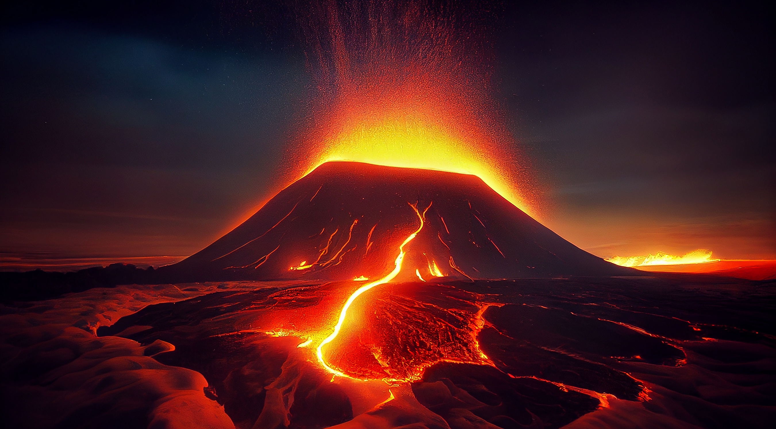 Illustration d'un ancien volcan générée par l'iA. © cattyphoto, Adobe Stock