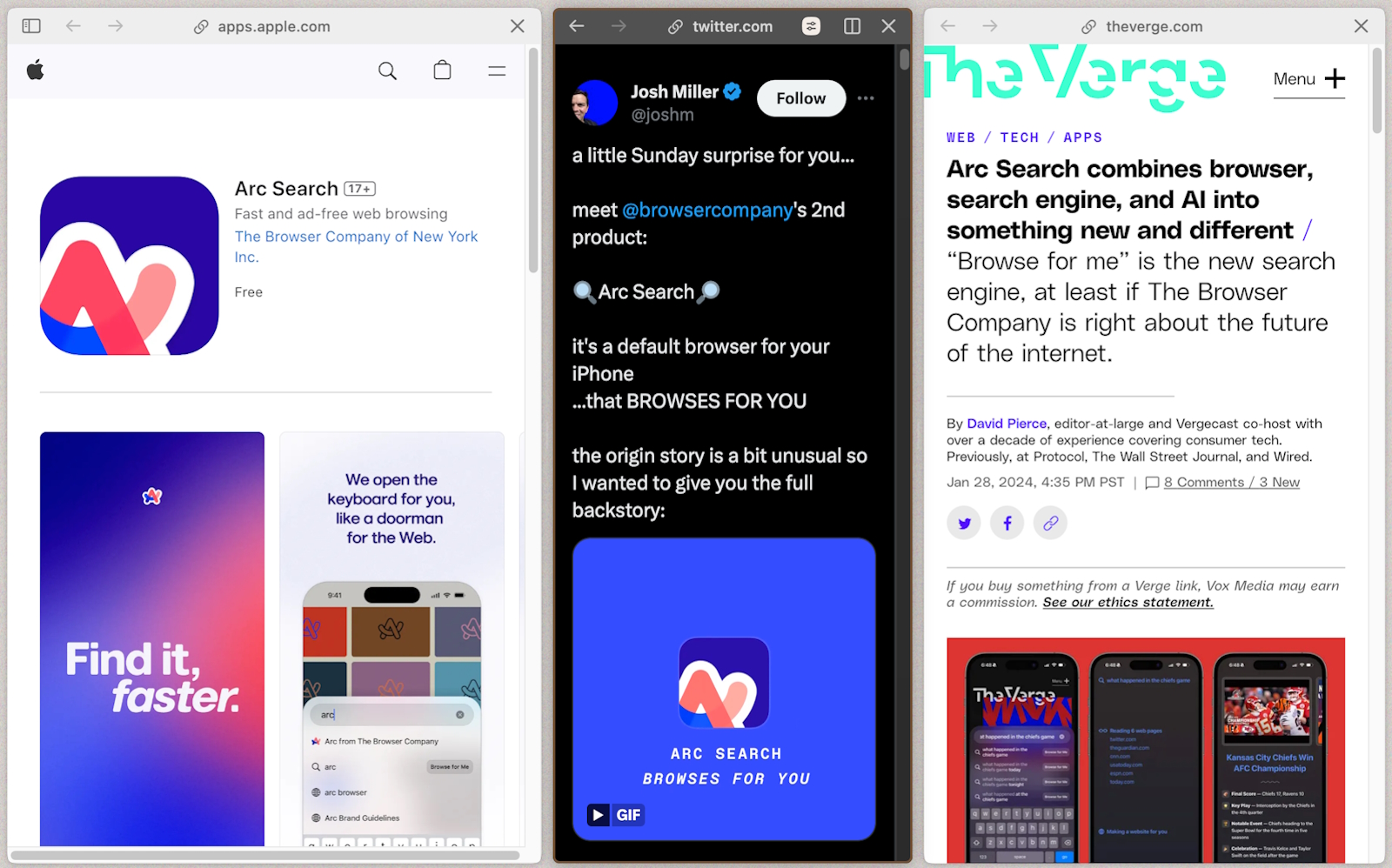 L’outil de recherche d’Arc Search mixe l’IA et la recherche Google. © The Browser Company