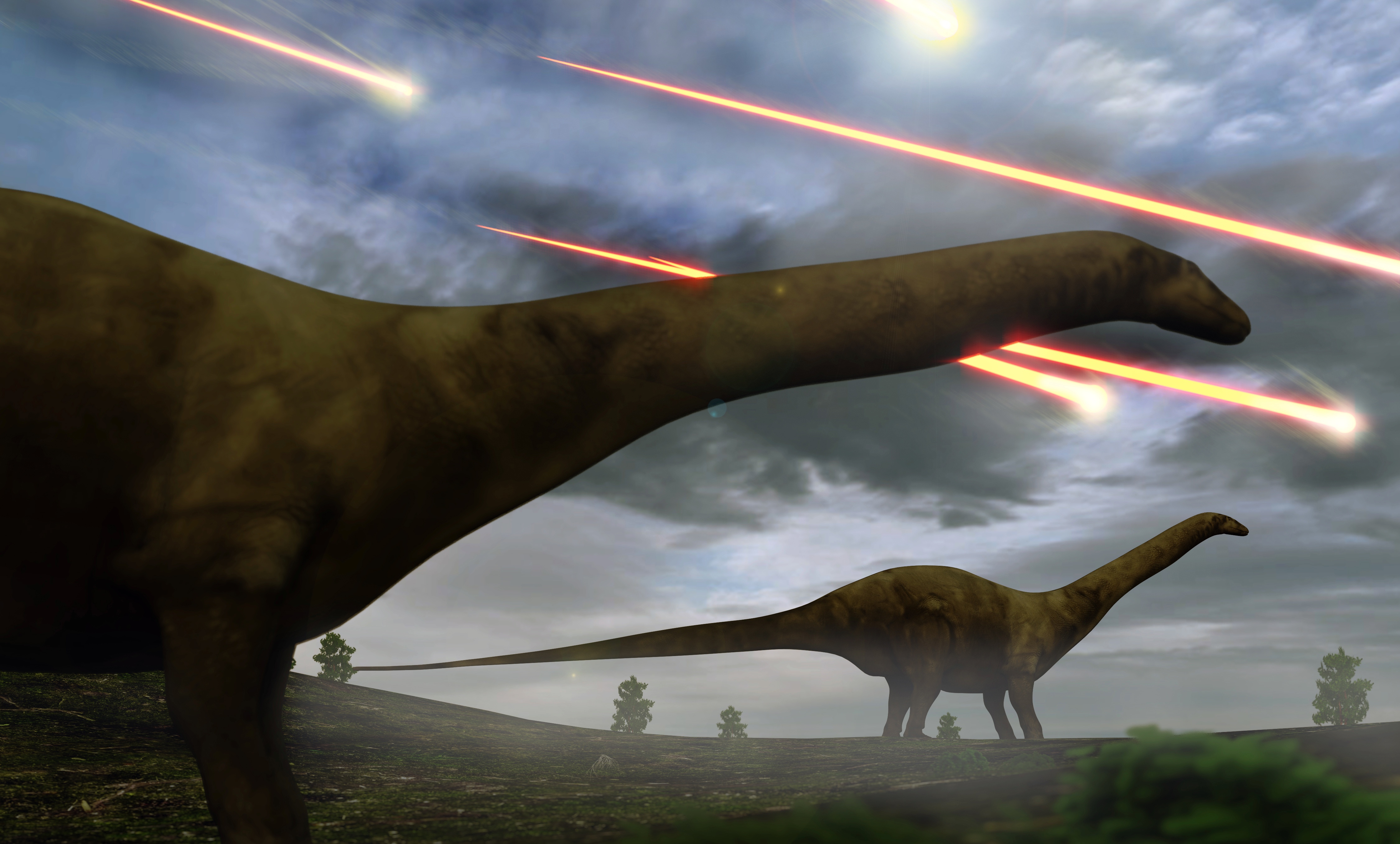 Une vue d'artiste de l'époque des dinosaures. © auntspray, Adobe Stock