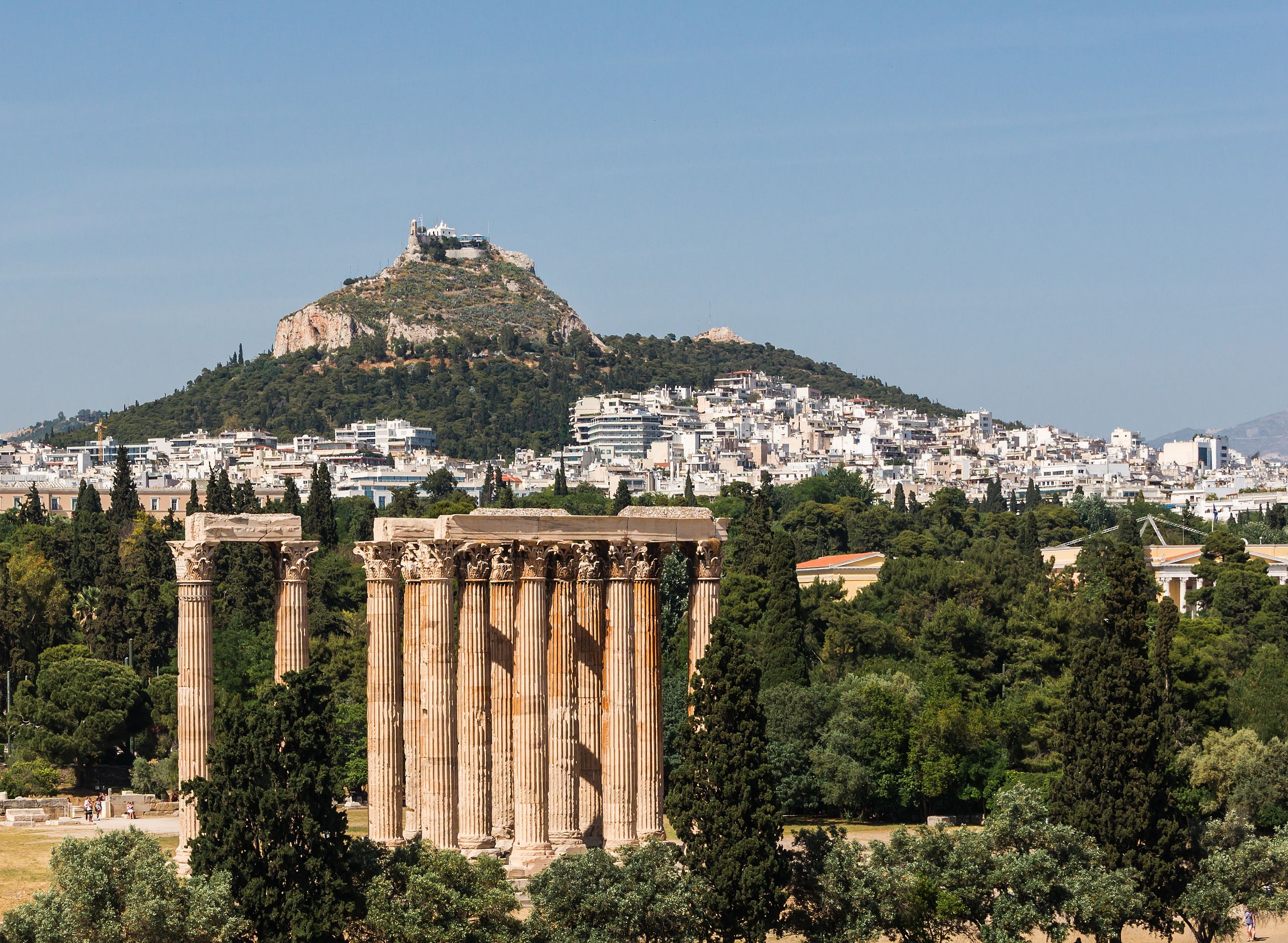 Du temple de Zeus Olympien au Mont Lycabète, Athènes, Grèce. © Wikimédia Commons, domaine public