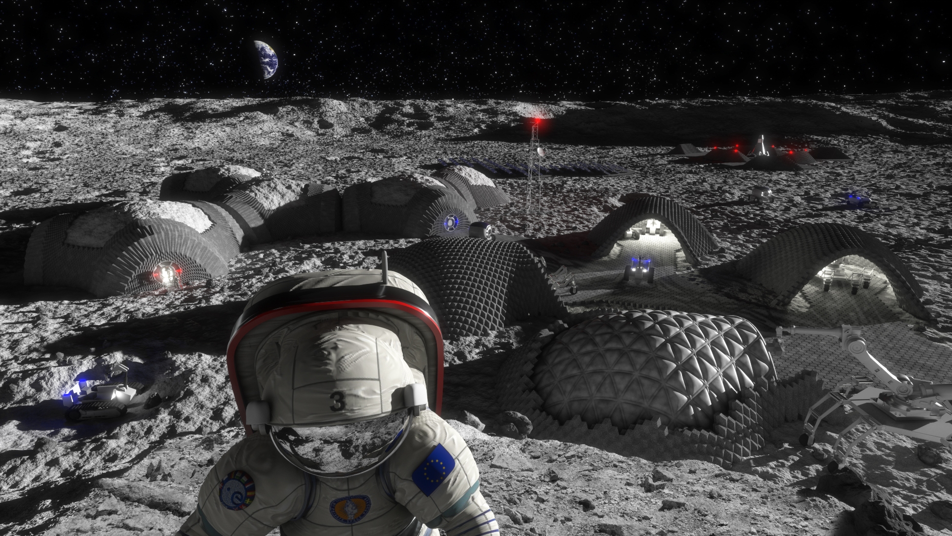Une vue d'artiste d'une base lunaire. © Liquifer Systems Group
