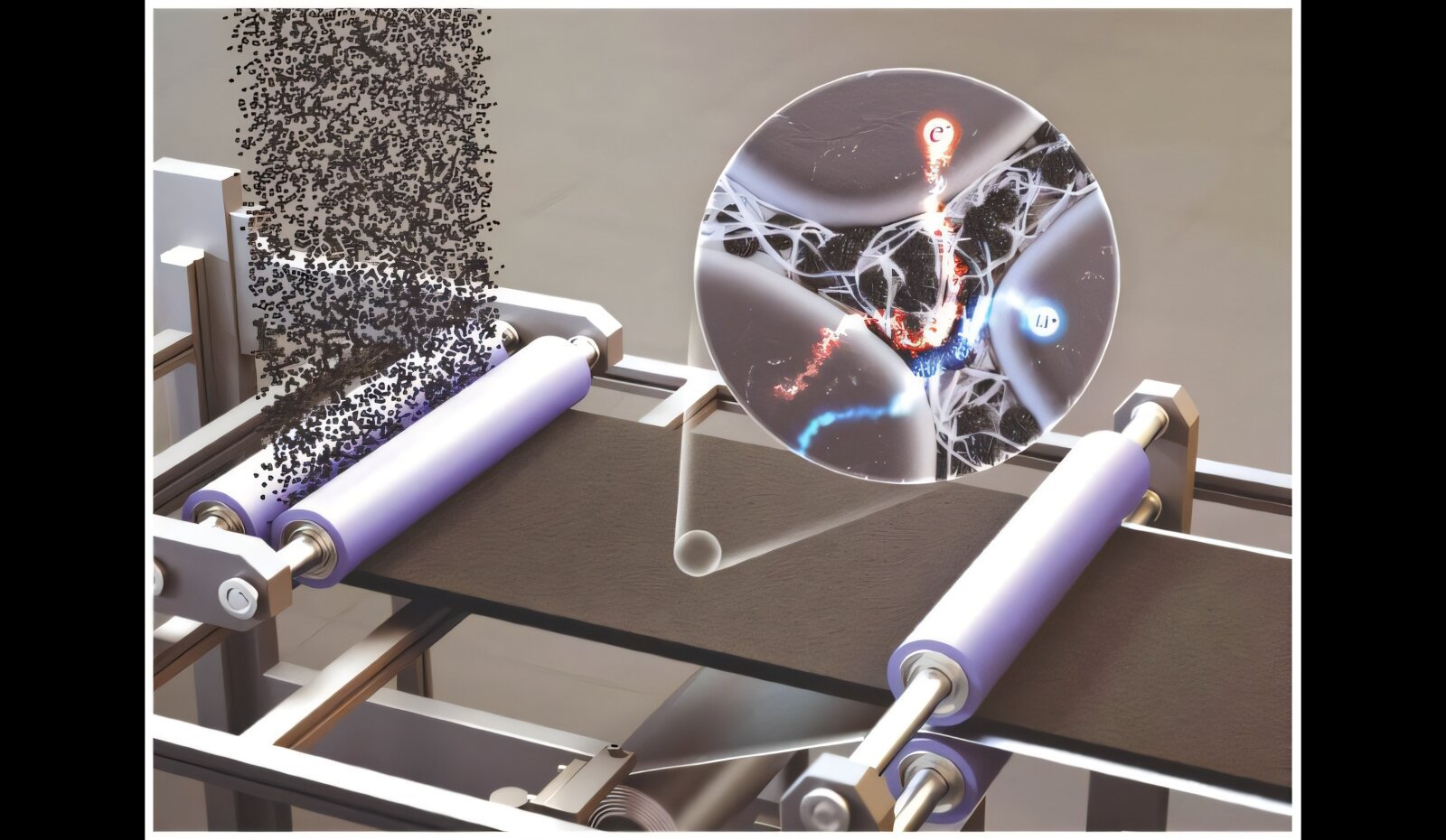 Ce procédé de fabrication par traitement à sec d’une électrode permet d’augmenter l’autonomie des batteries. © Energy &amp; Environmental Science