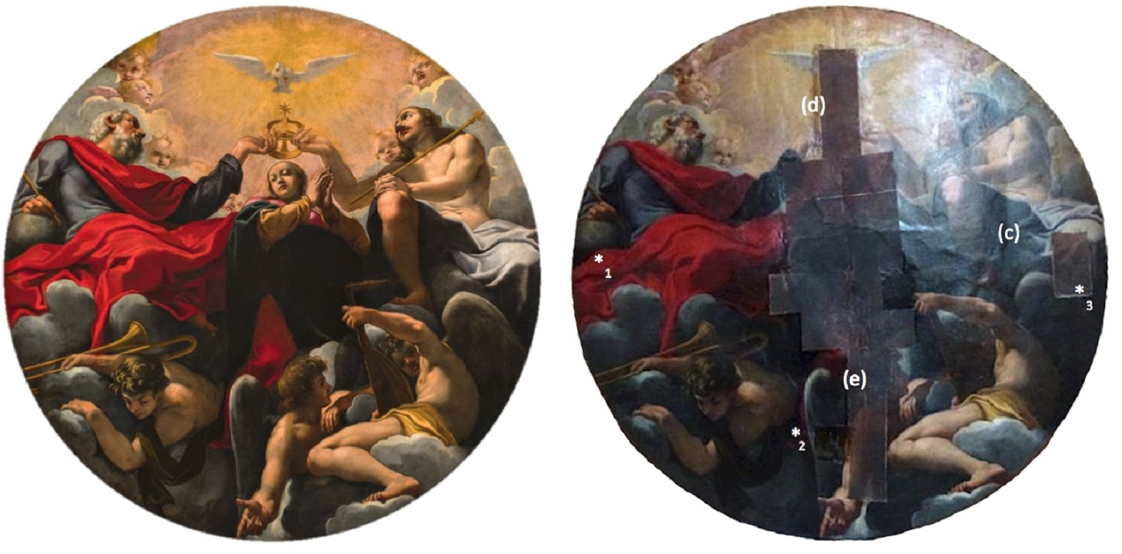 Le Couronnement de la Vierge, de Carlo Bononi, une huile sur toile de 1620. © 2018 Caselli et al, PLOS One