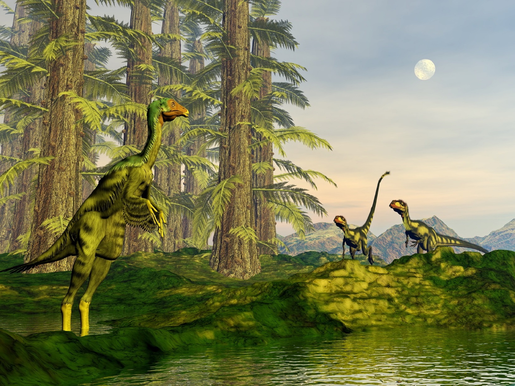 Les chercheurs ont modélisé la course du dinosaure Caudipteryx. © Elenarts, Fotolia