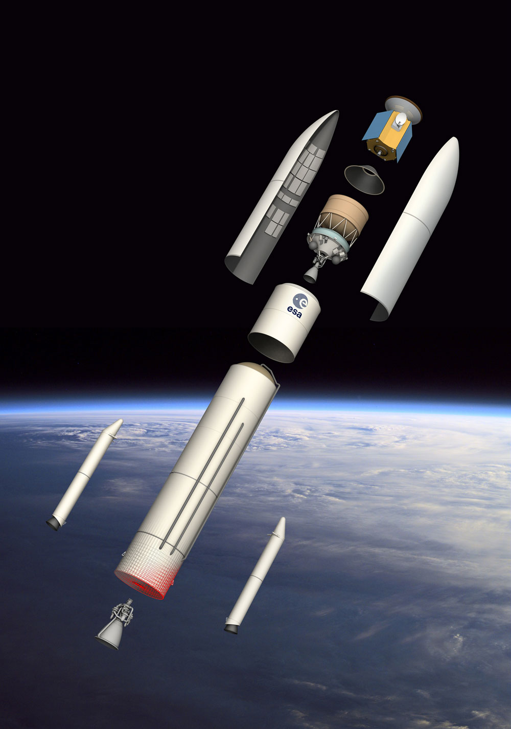 Quelle que soit la configuration de la future Ariane 6, ce lanceur devra être économique pour s'aligner autant que faire se peut sur la stratégie commerciale de SpaceX. Une stratégie toute simple mais redoutable sur un marché fortement concurrentiel qui consiste à s’appuyer sur les contrats élevés du gouvernement des États-Unis (Nasa, US Air Force) pour proposer des lanceurs à des prix anormalement bas, comprendre qui ne reflètent pas les coûts réels du lanceur. © Esa, D. Ducros