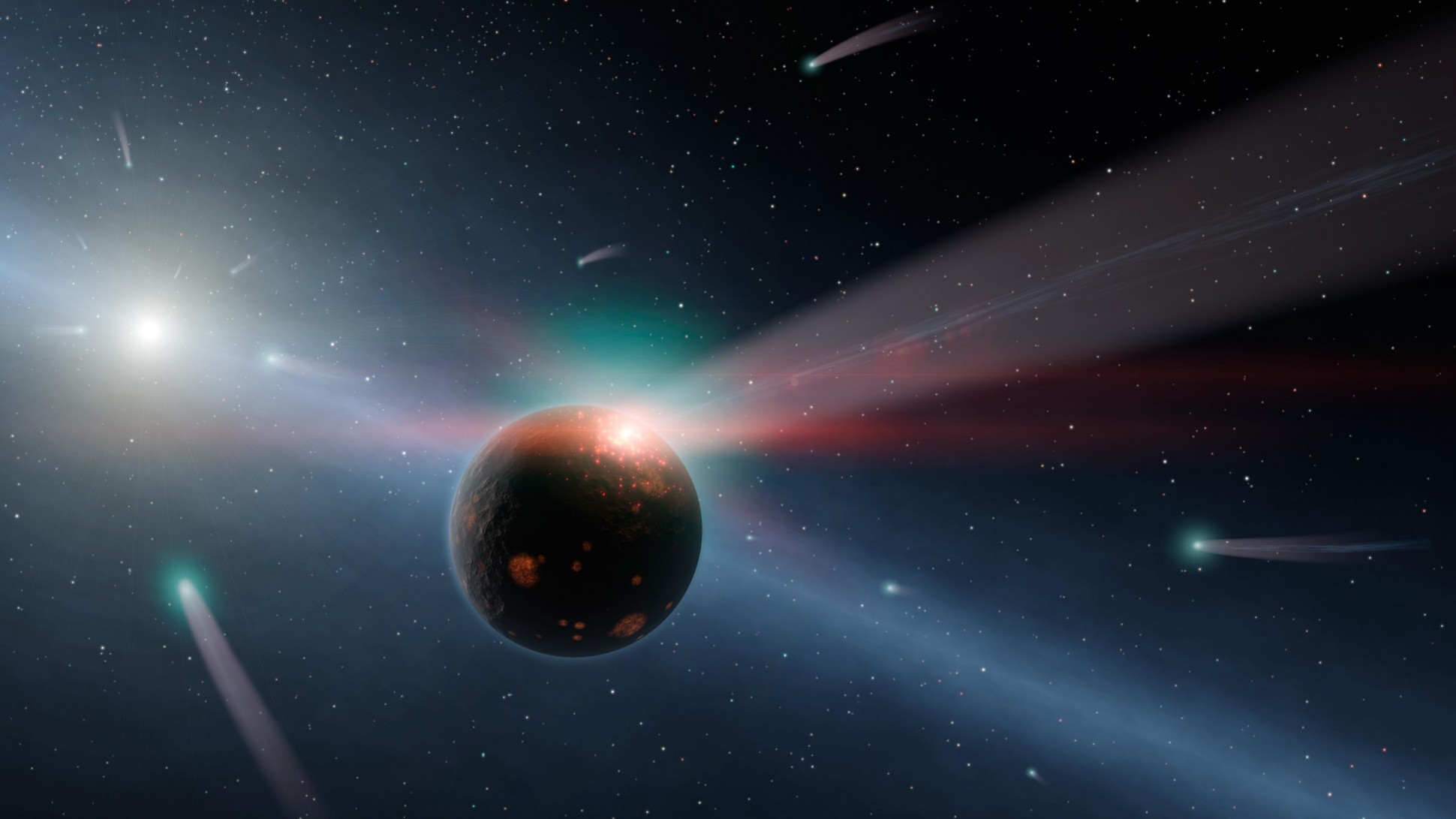 Dans 1,35 million d’années, la Terre&nbsp;et les autres planètes du Système solaire devront faire face à un déluge de comètes inédit. © Nasa, JPL-Caltech
