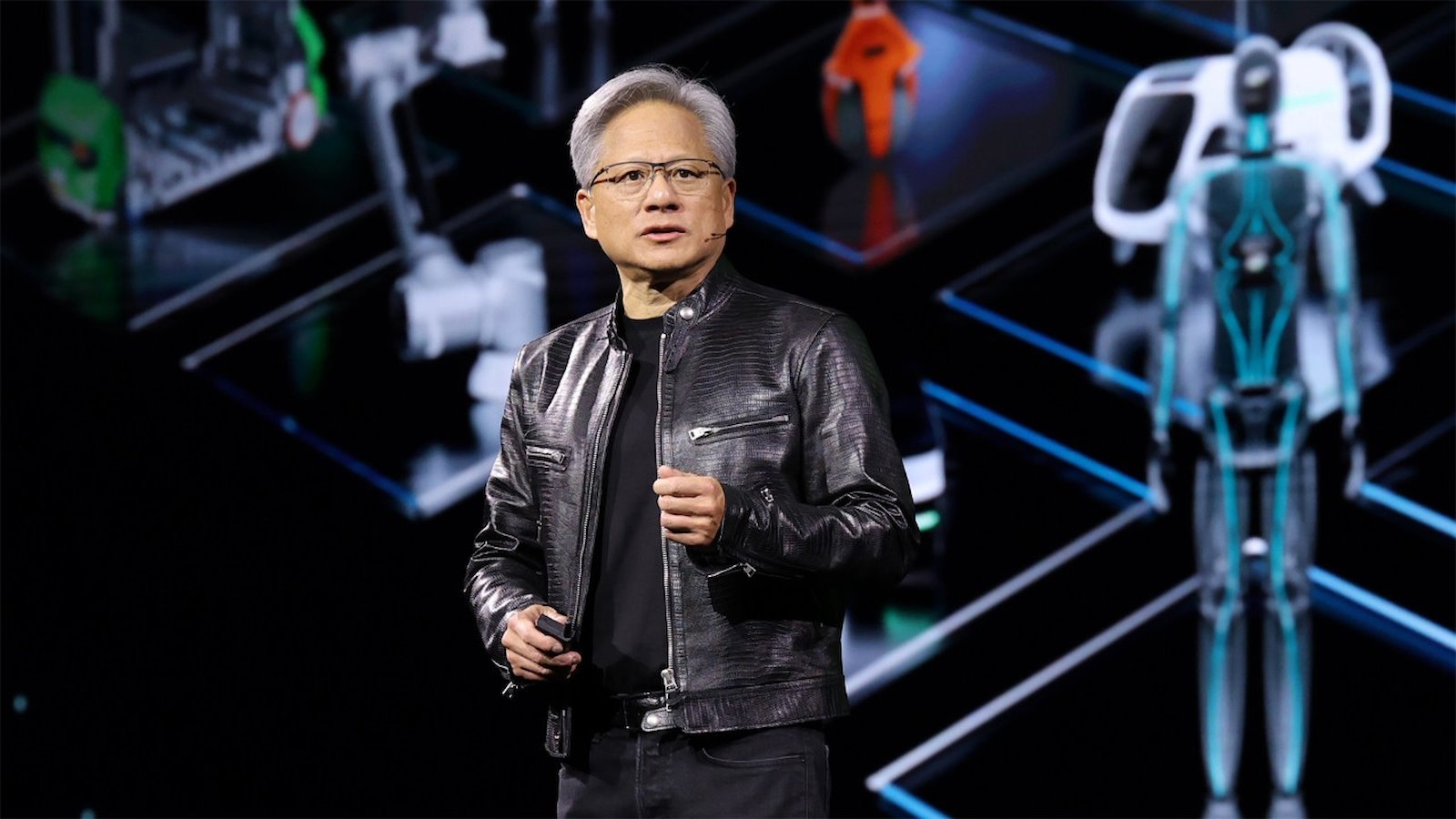 Le PDG de Nvidia Jensen Huang lors de la keynote pour le Computex 2024. © Nvidia