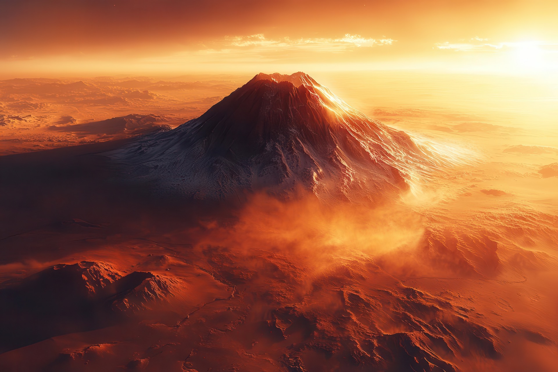 L'élévation sur le bord du cratère Jezero serait un ancien volcan. © julija, Adobe Stock