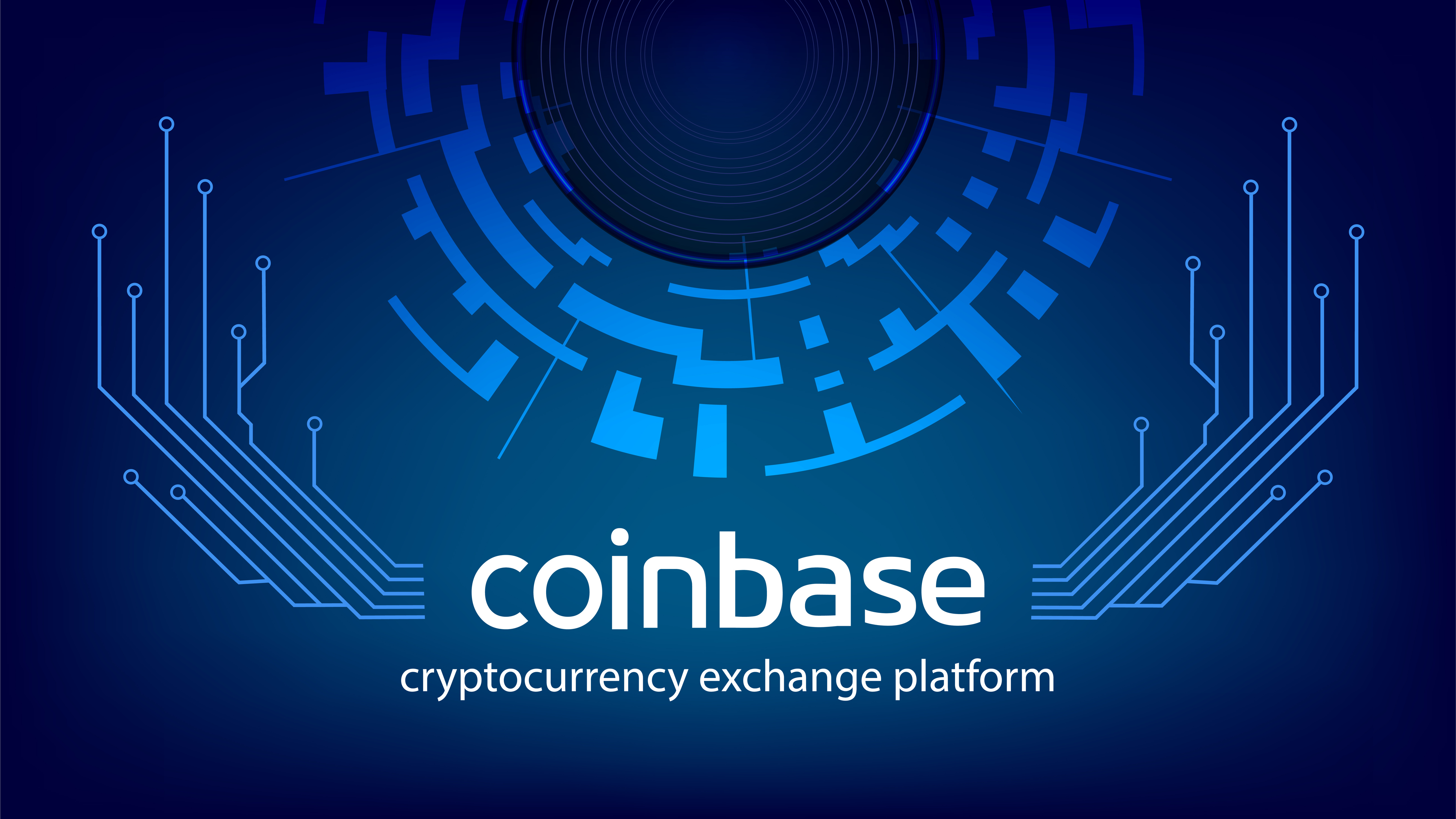 Représentation graphique du logo de Coinbase. Coinbase est l'une des trois plateformes de trading les plus populaires au monde. En 2022, Coinbase s'est offert une publicité lors du Super Bowl.&nbsp;© Vladimir Kazakov, Adobe Stock
