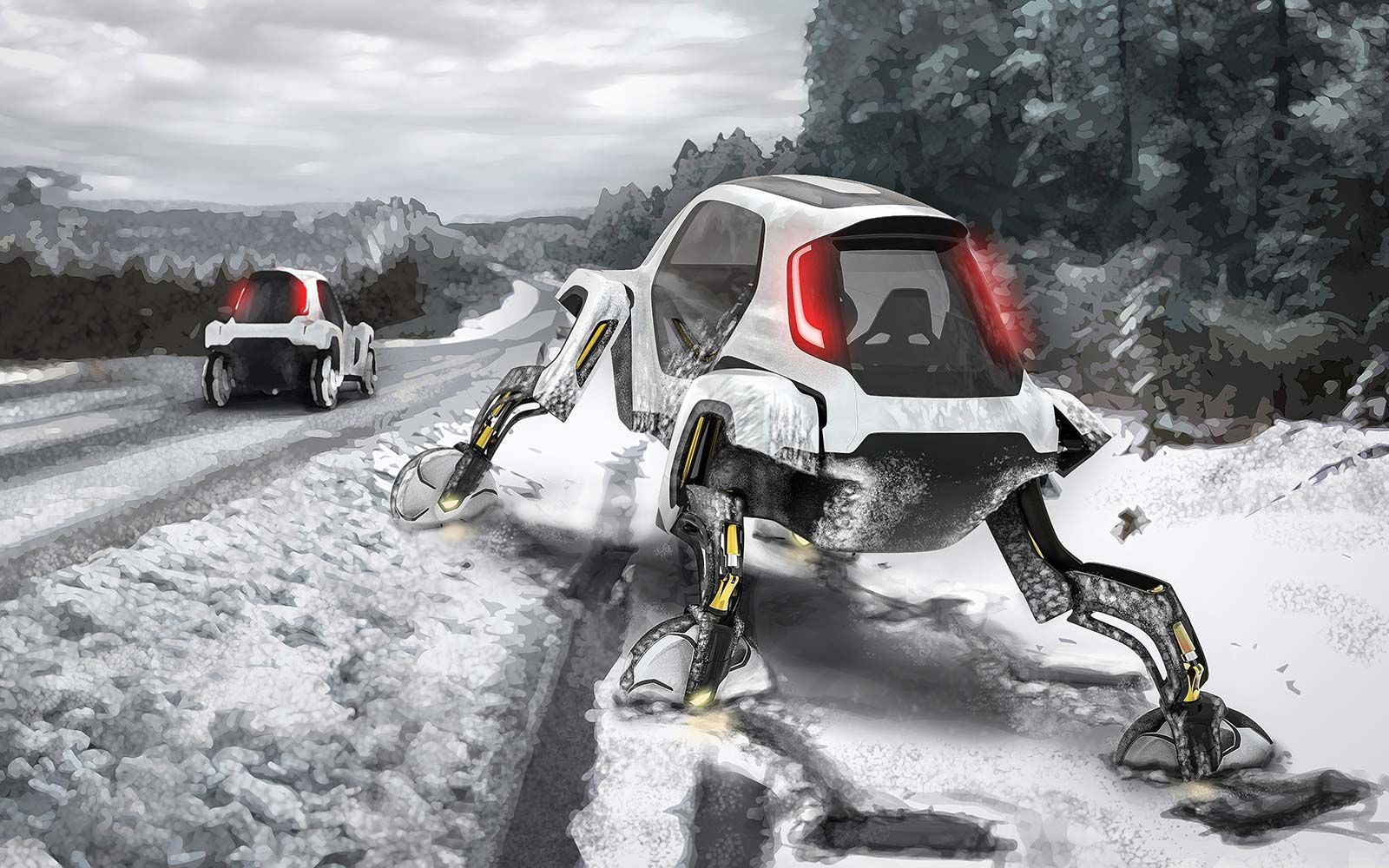 Le concept de voiture enjambeuse. © Hyundai