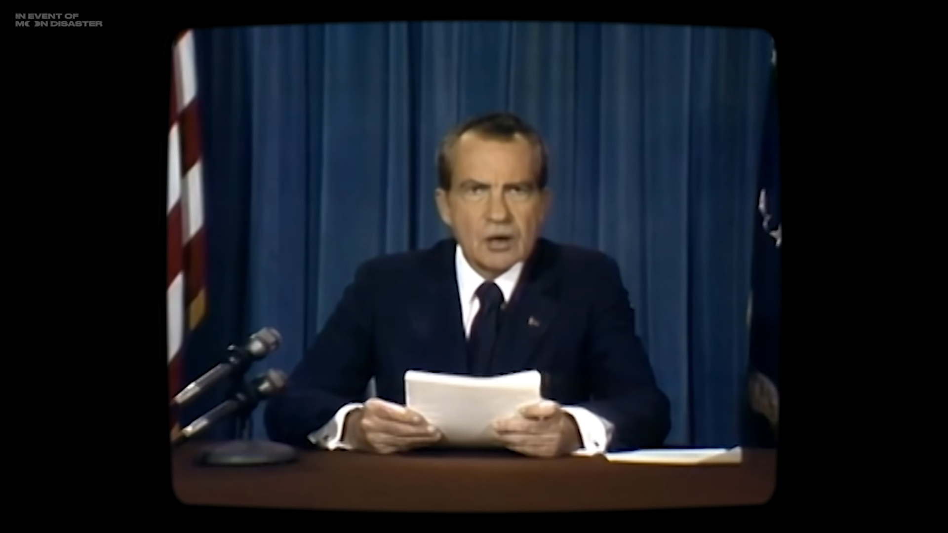 Grâce à l’intelligence artificielle, le président Nixon lit un discours qu’il n’a jamais prononcé en réalité. © Francesca Panetta et Halsey Burgund
