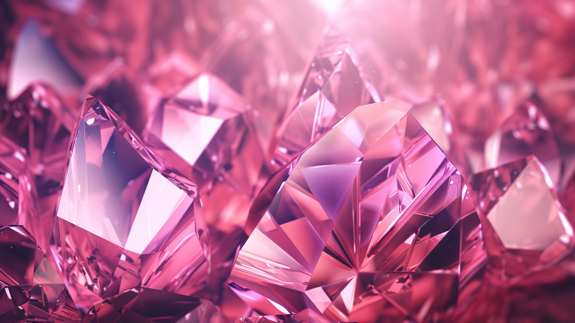 Gros plan sur des diamants roses. Image générée par une IA. © Nadia, Adobe Stock