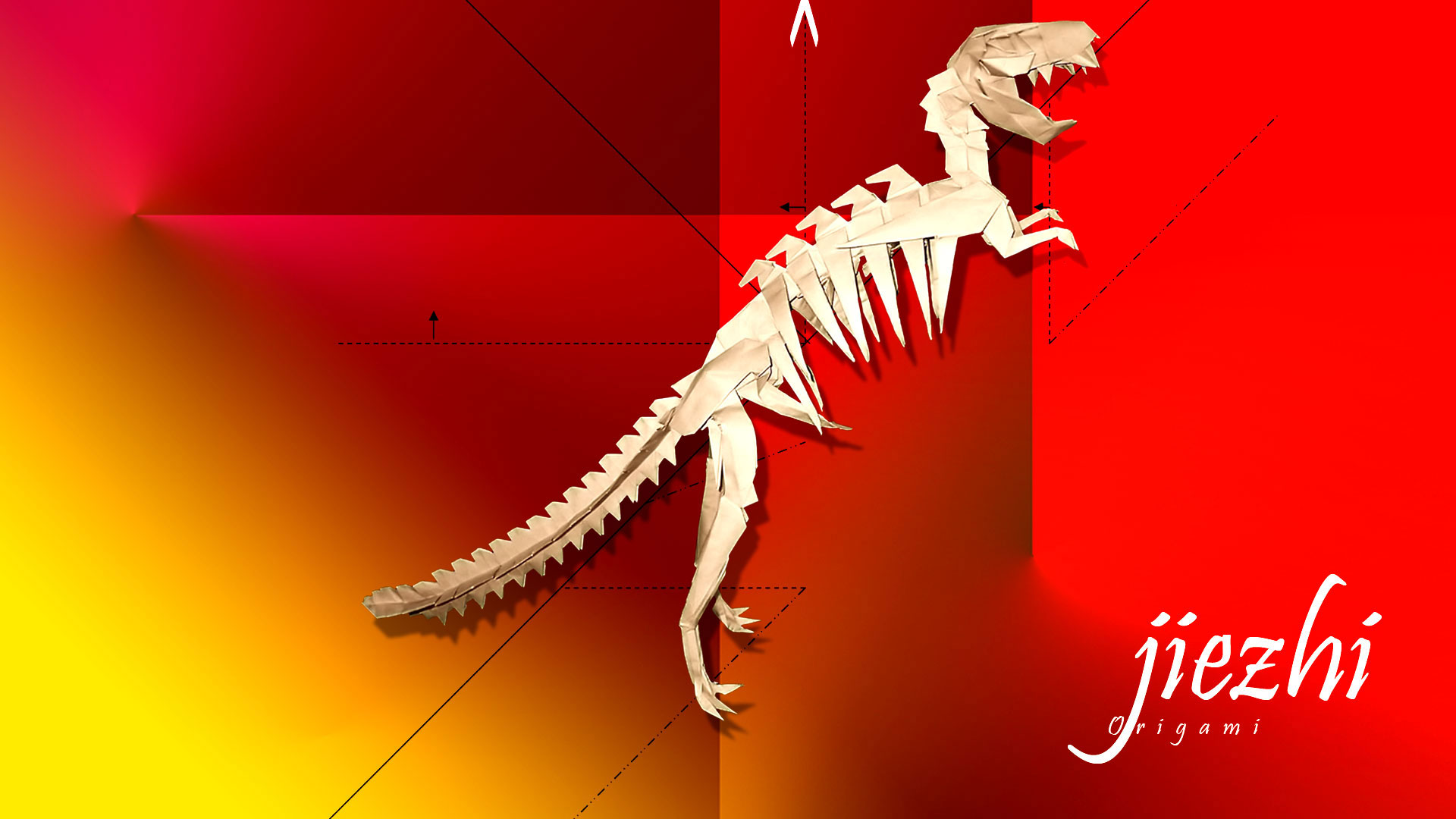 Un tyranosaure en papier