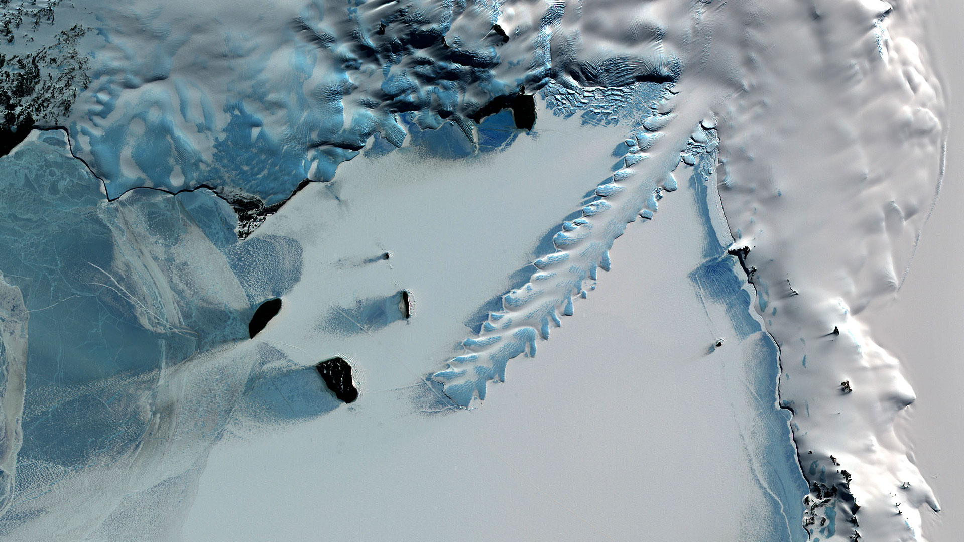 La langue du glacier Erebus en Antarctique