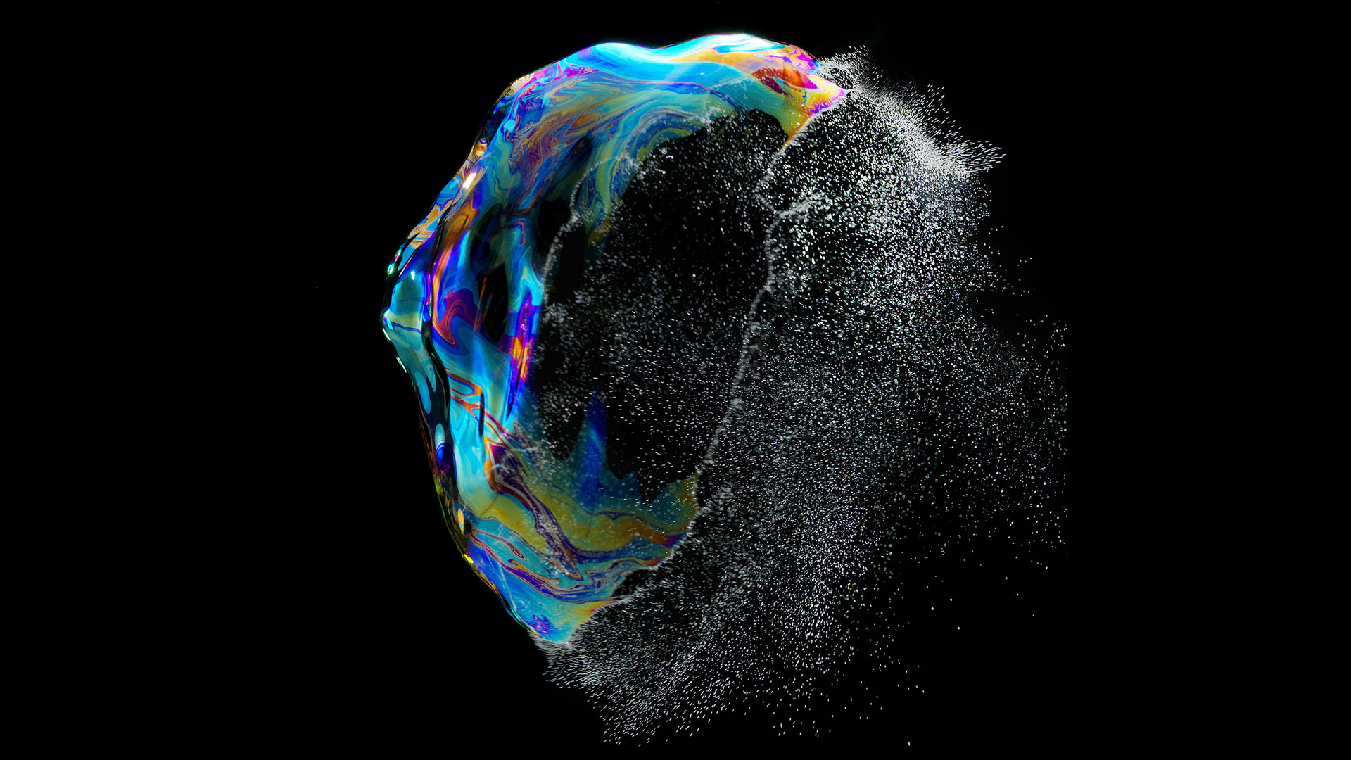 Explosion d'une bulle de savon