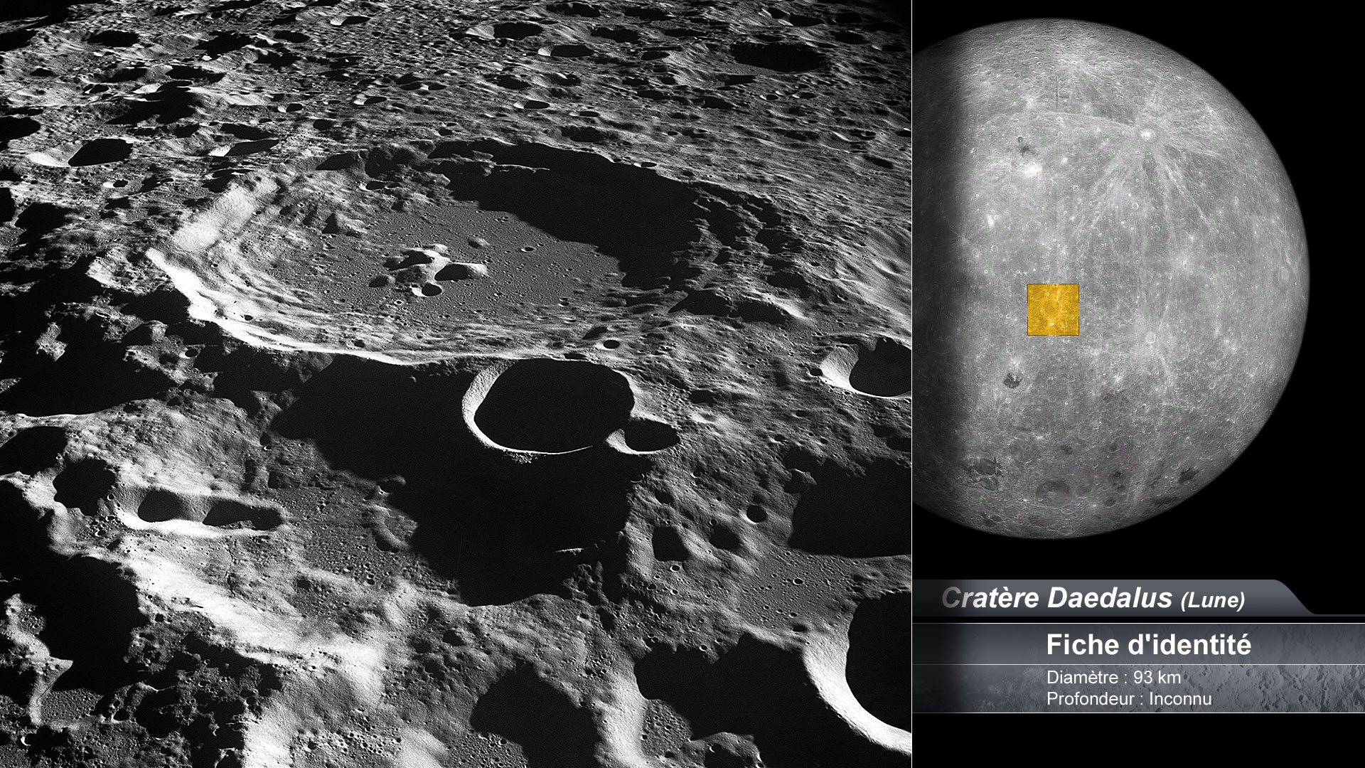 Le cratère Daedalus sur la Lune