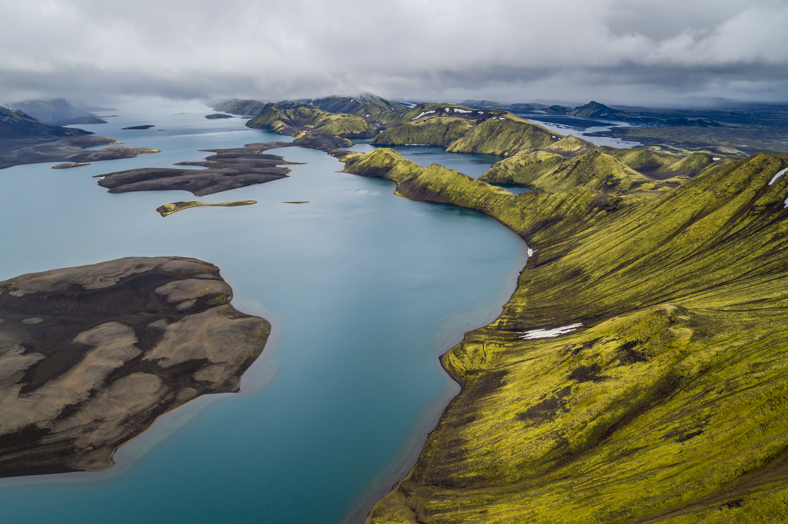L'Islande vue du ciel : les lacs de Langisjór