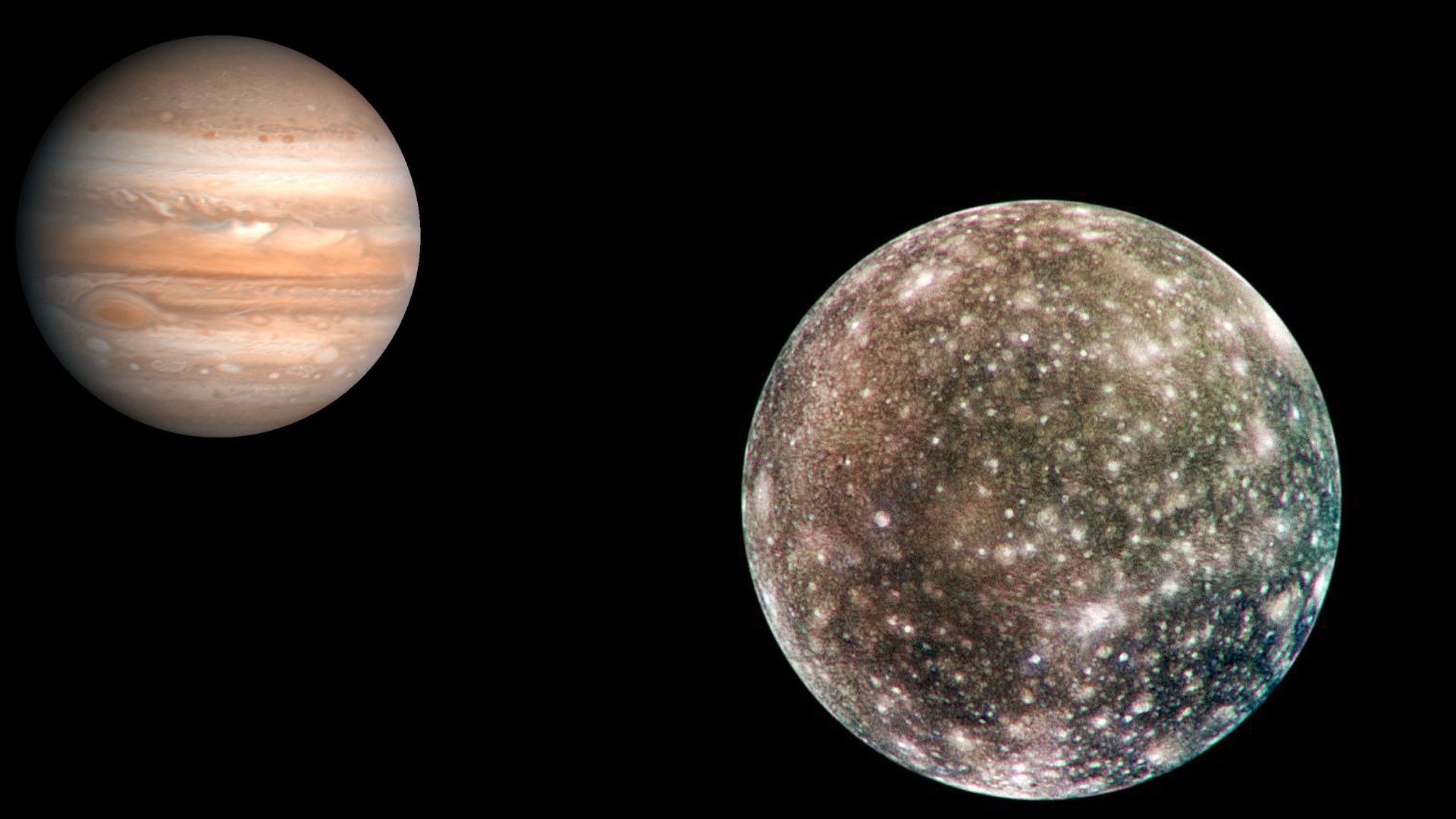 Jupiter et sa lune Callisto