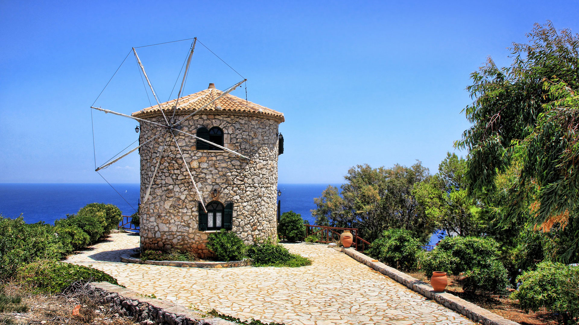 Le moulin en pierre de Zakynthos, Grèce