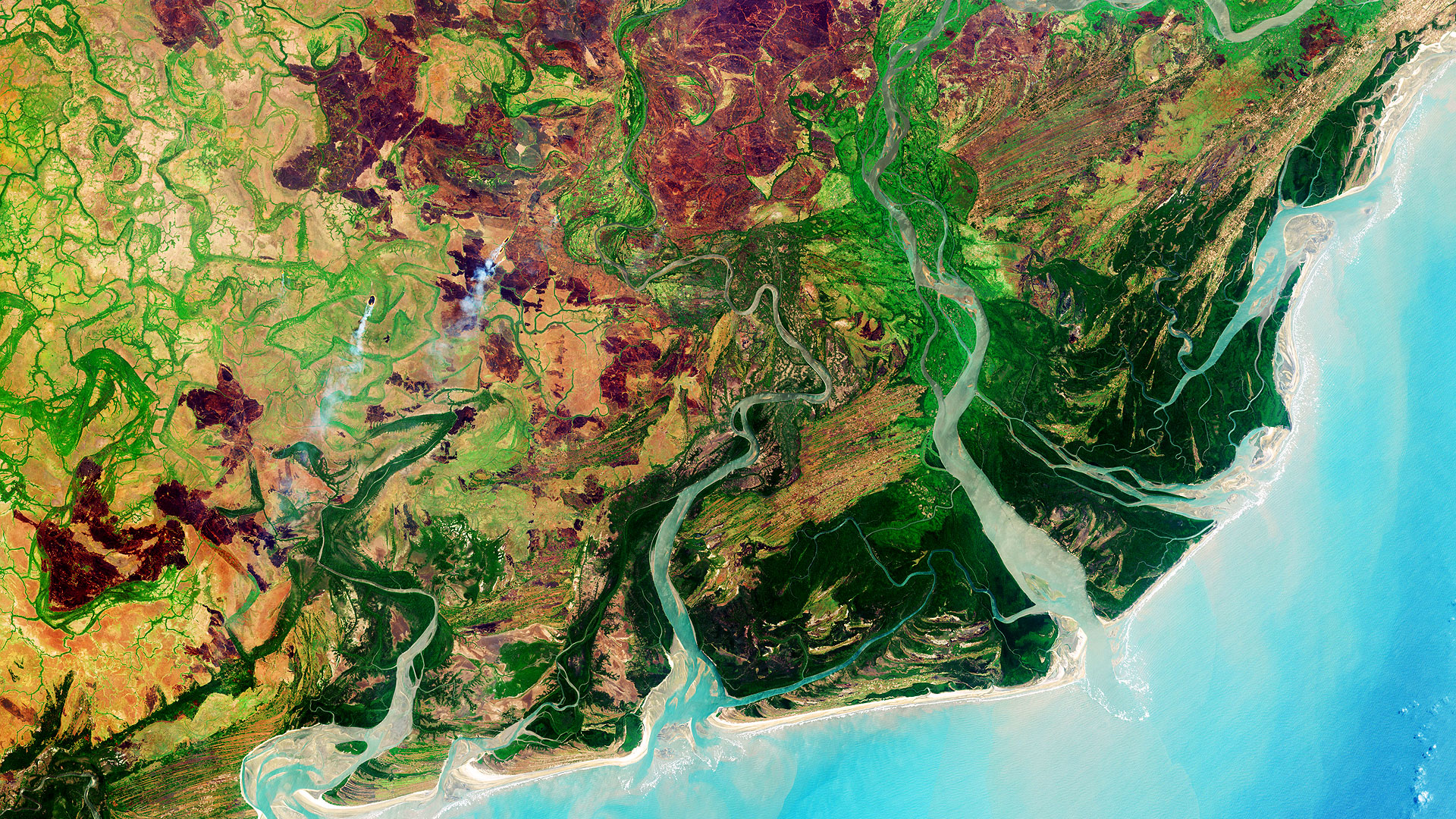 Le delta du Zambèze dans le sud de l'Afrique