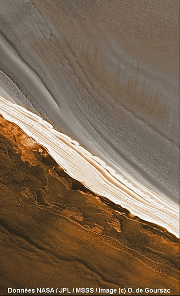 Segment de la calotte polaire nord de Mars