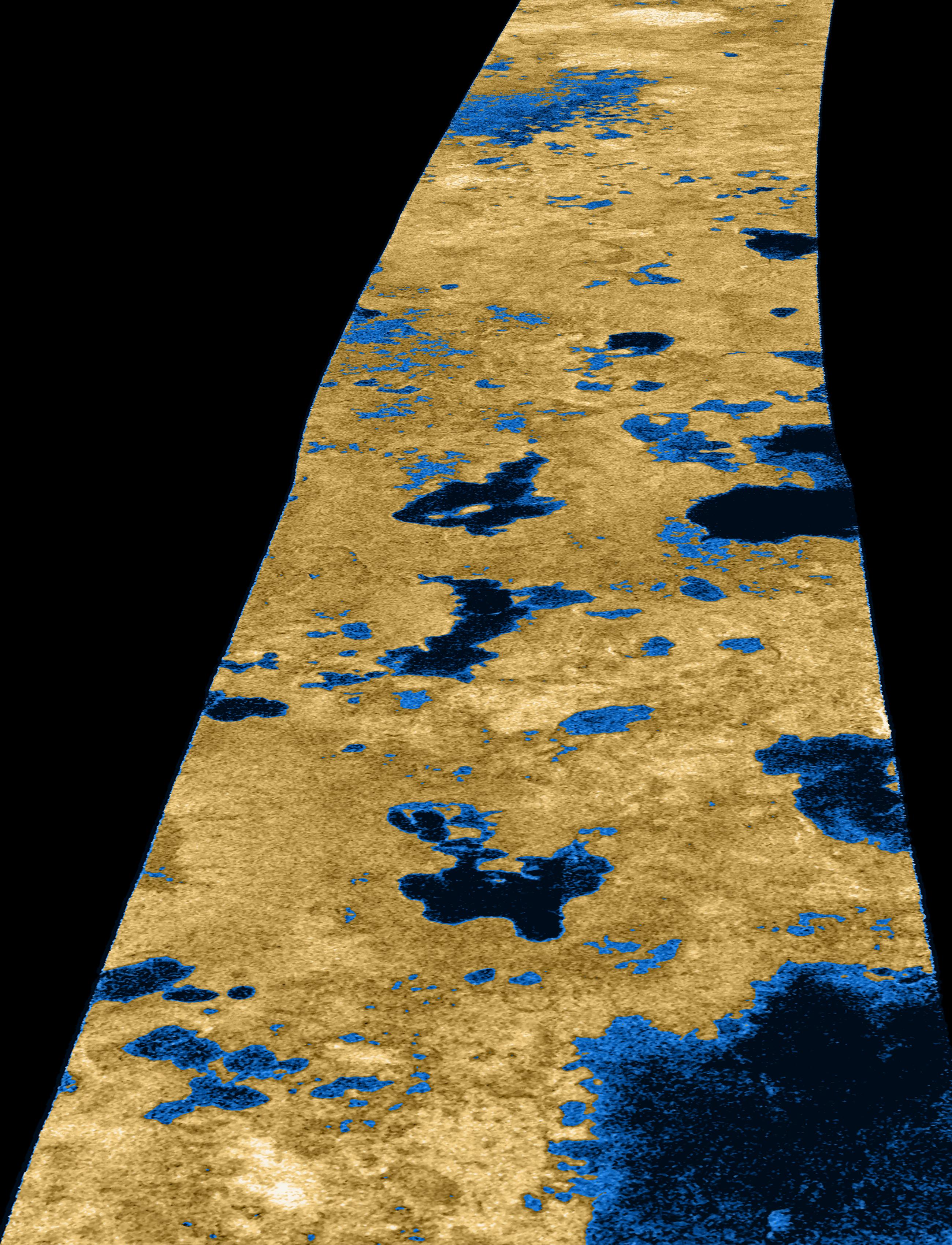 Lacs de méthane liquide à la surface de Titan