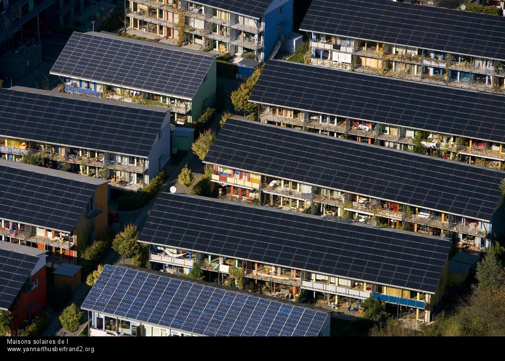 Des maisons solaires d'un écoquartier en Allemagne